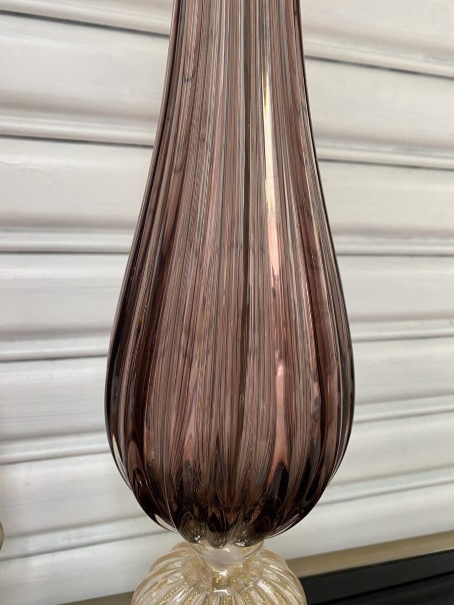 Alberto Dona – Paire de lampes violettes Murano – Occasion