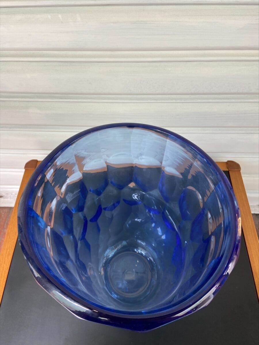 Alberto Dona – Vase en Verre de Murano Bleu