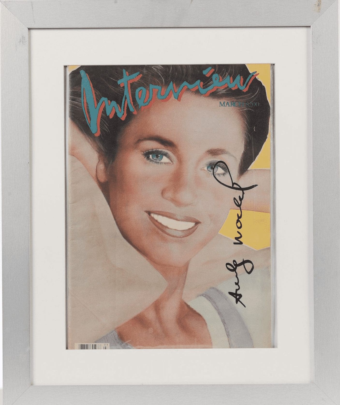 Magazine Interview Signé par Andy Warhol avec Jane Fonda – Édition de Mars 1984