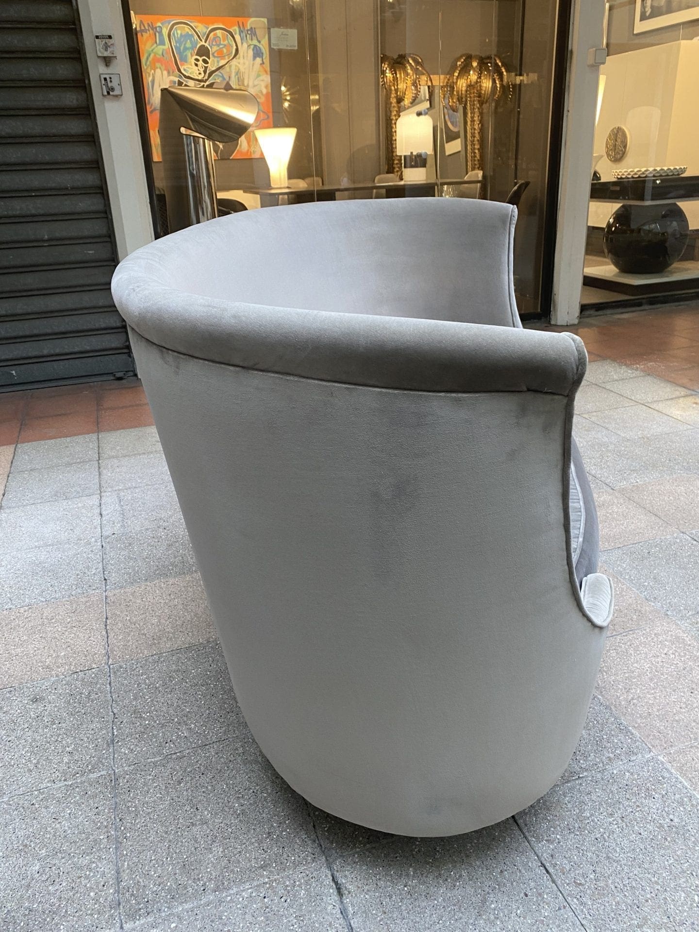 Canapé Moroso velour Gris Souris