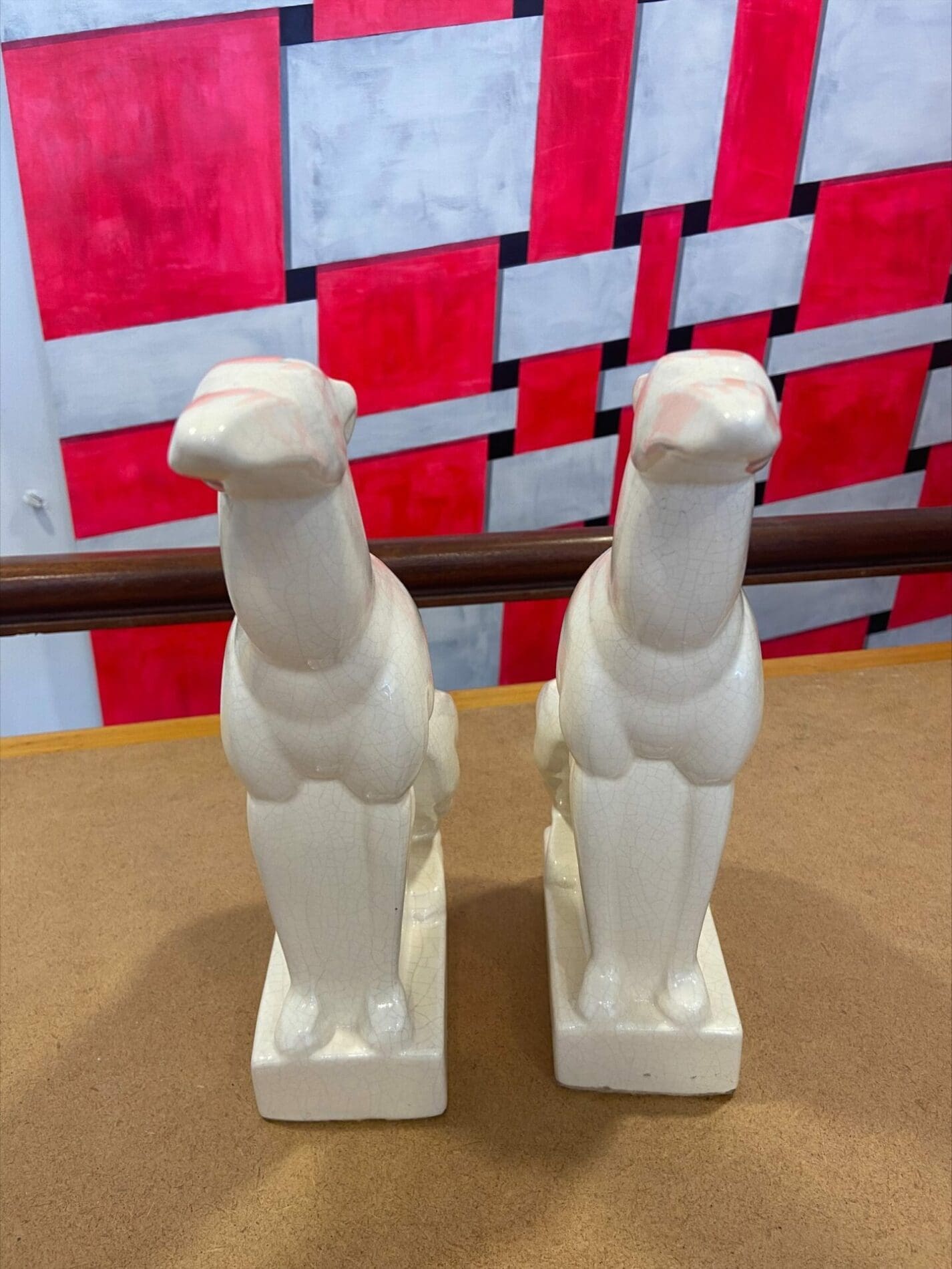 Paire de Lévriers Craquelés par Charles Lemanceau