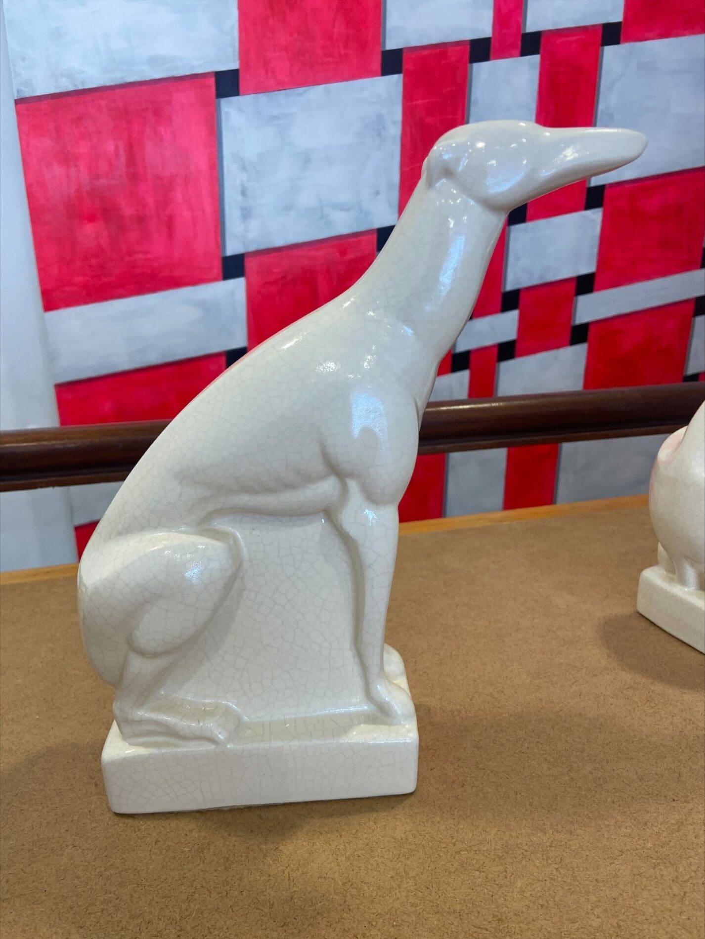 Paire de Lévriers Craquelés par Charles Lemanceau