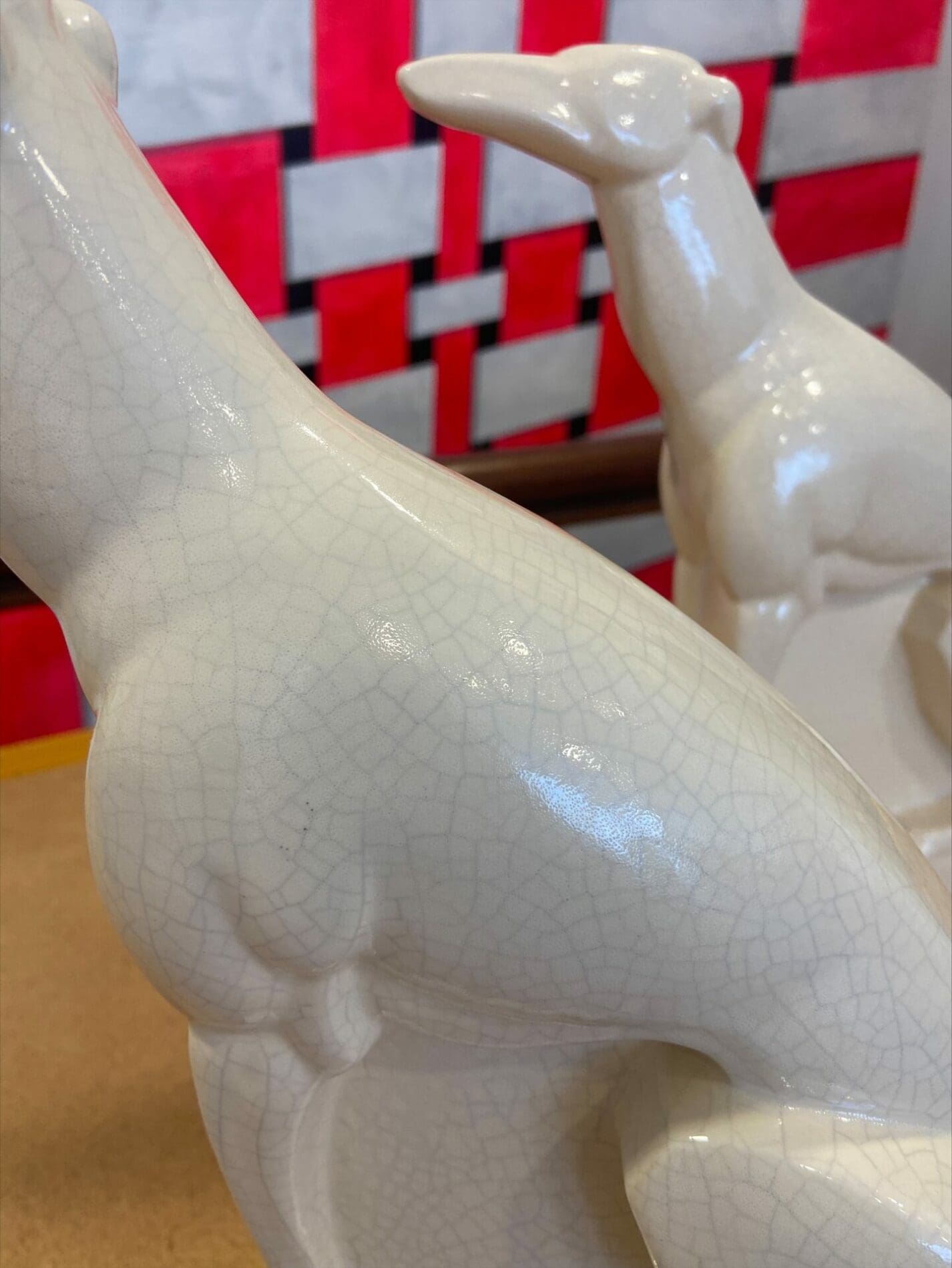 Paire de Lévriers Craquelés par Charles Lemanceau