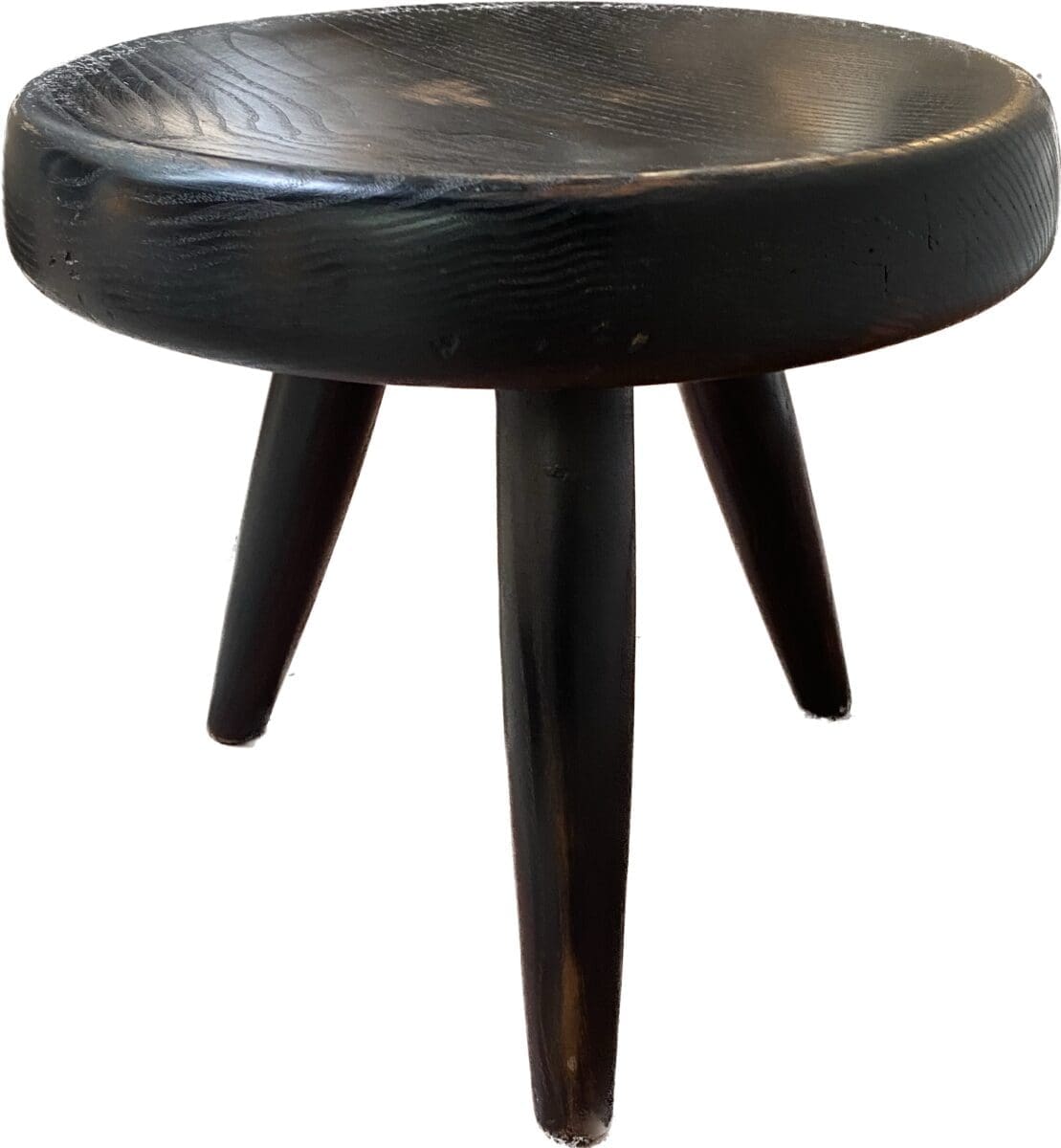 Tabouret Berger bas Charlotte Perriand frêne noirci