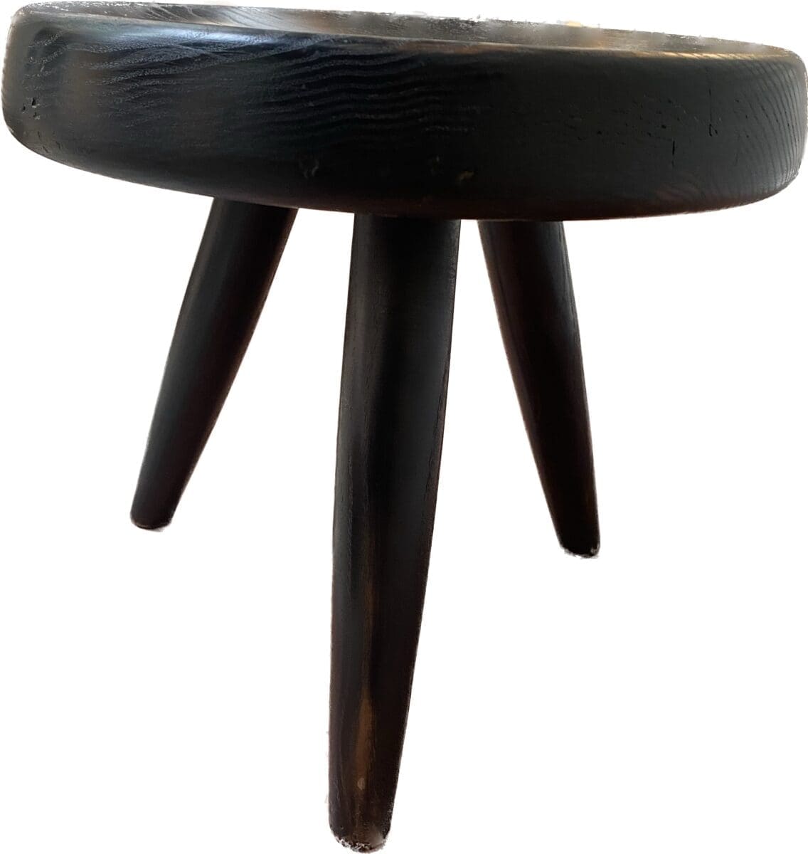 Tabouret Berger bas Charlotte Perriand frêne noirci