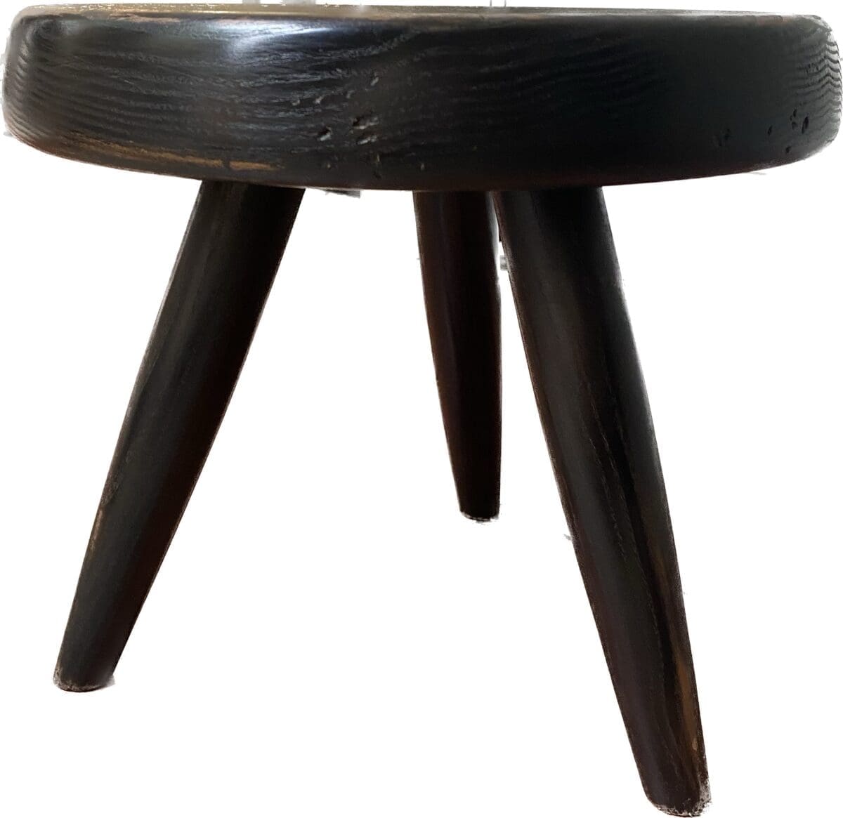 Tabouret Berger bas Charlotte Perriand frêne noirci