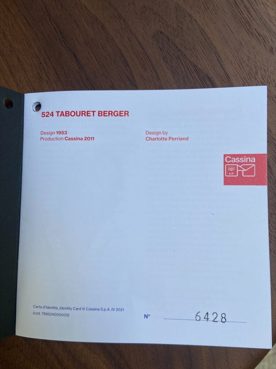 Charlotte Perriand – Tabouret berger bas – état neuf