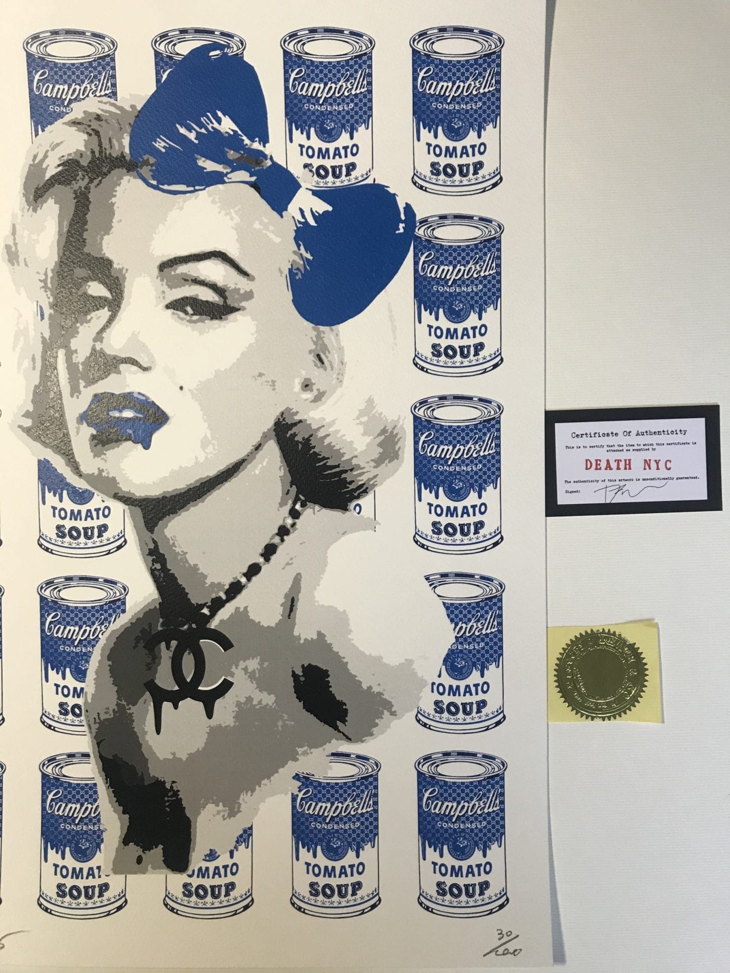 Death NYC – Blue Campbell soup Marylin