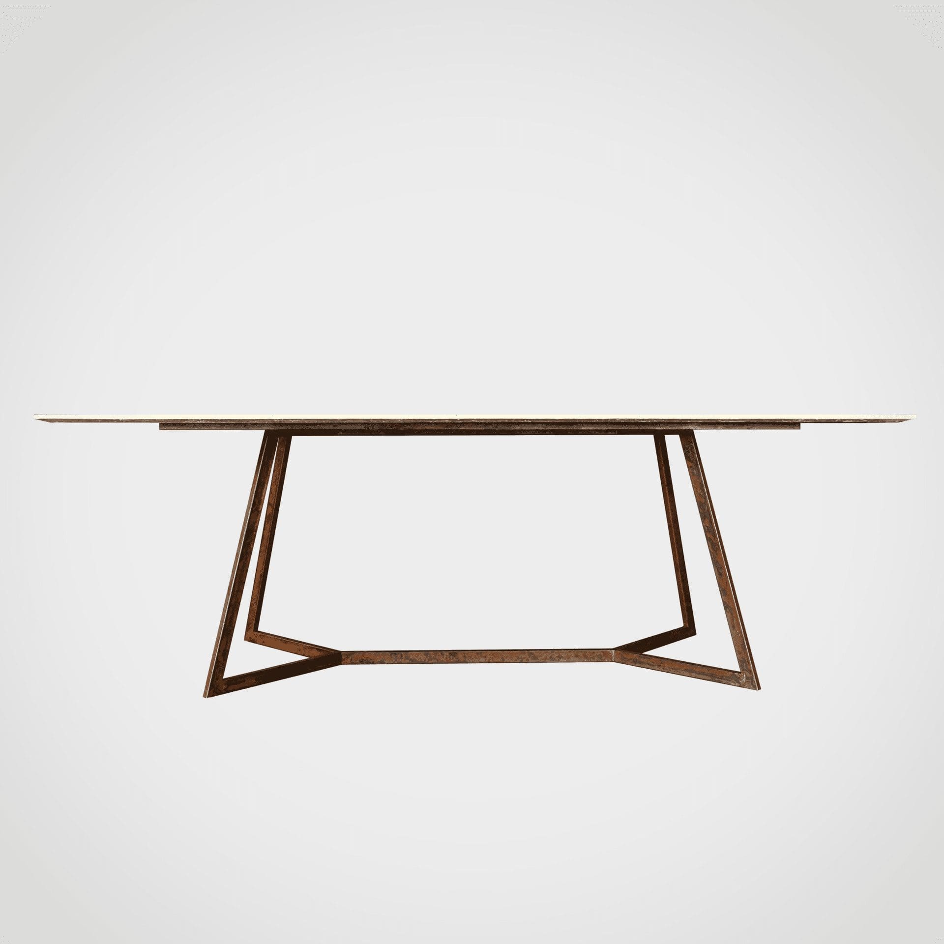 Table Corten base Travertino TZ1
