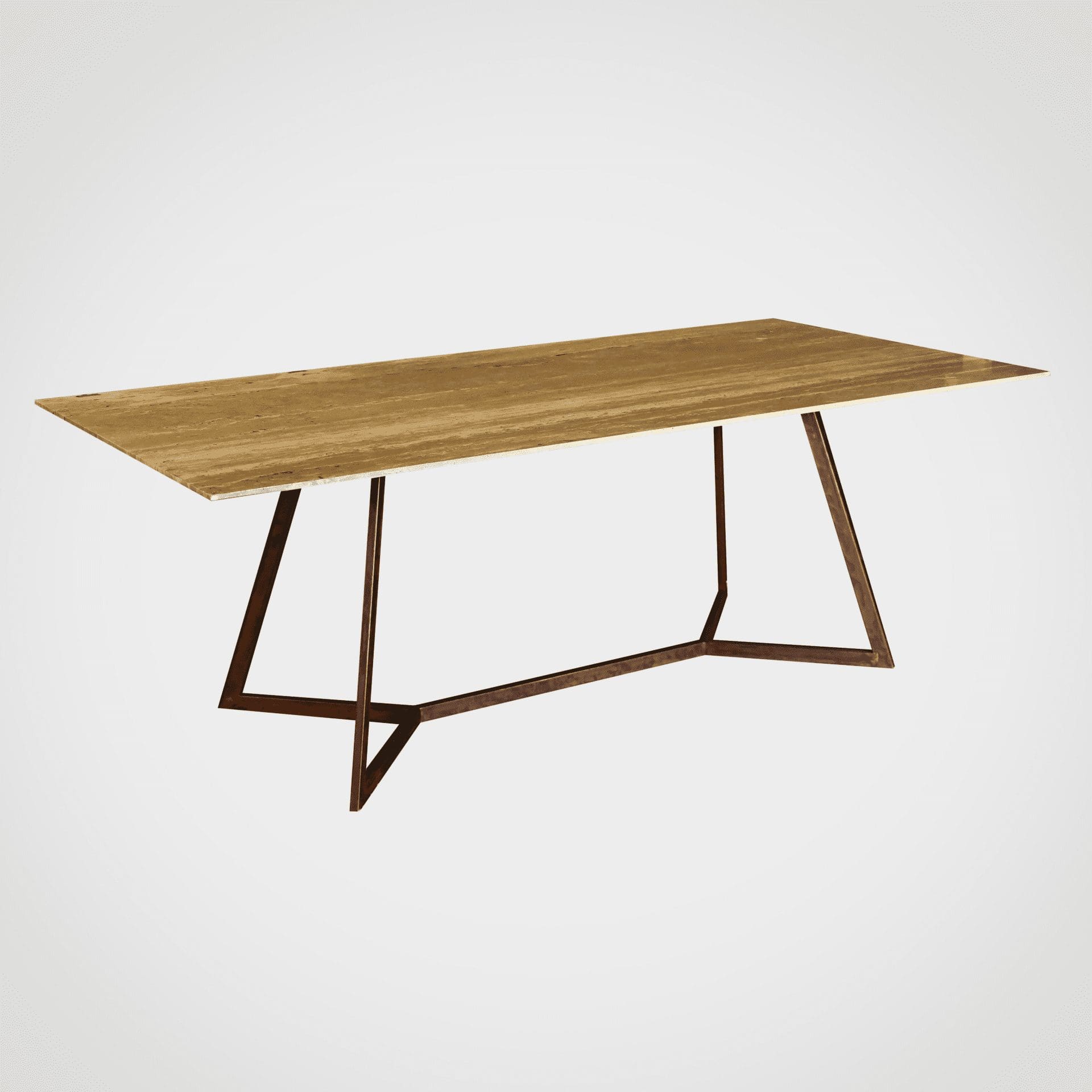 Table Corten base Travertino TZ1