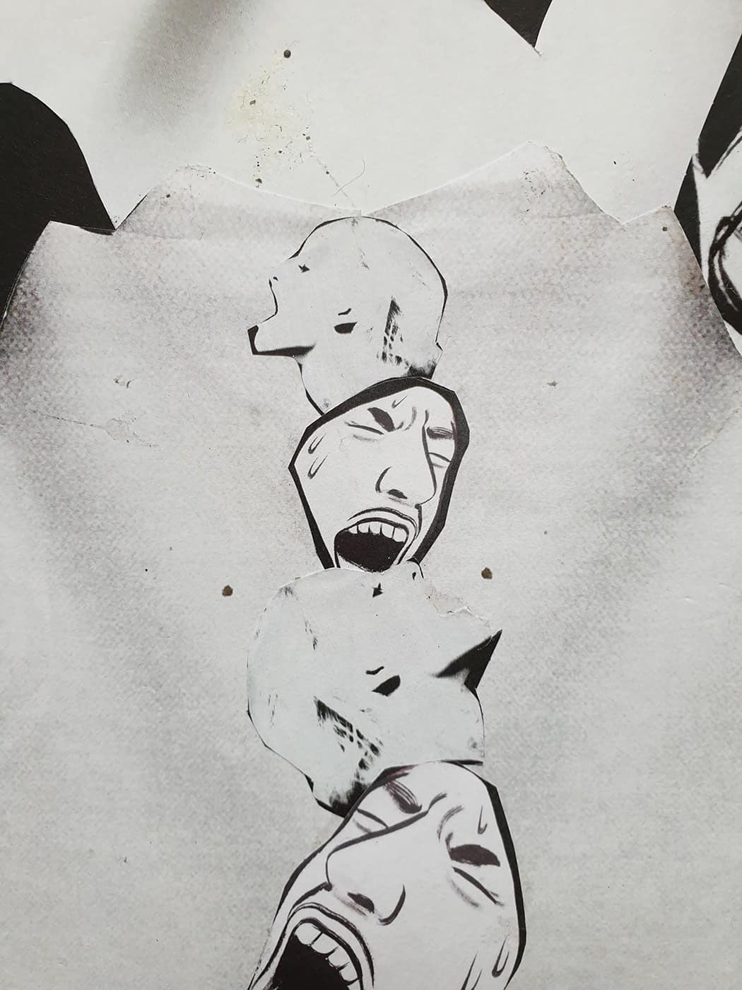 Elisa Casbas – Vivre sans masques, collage (2018)