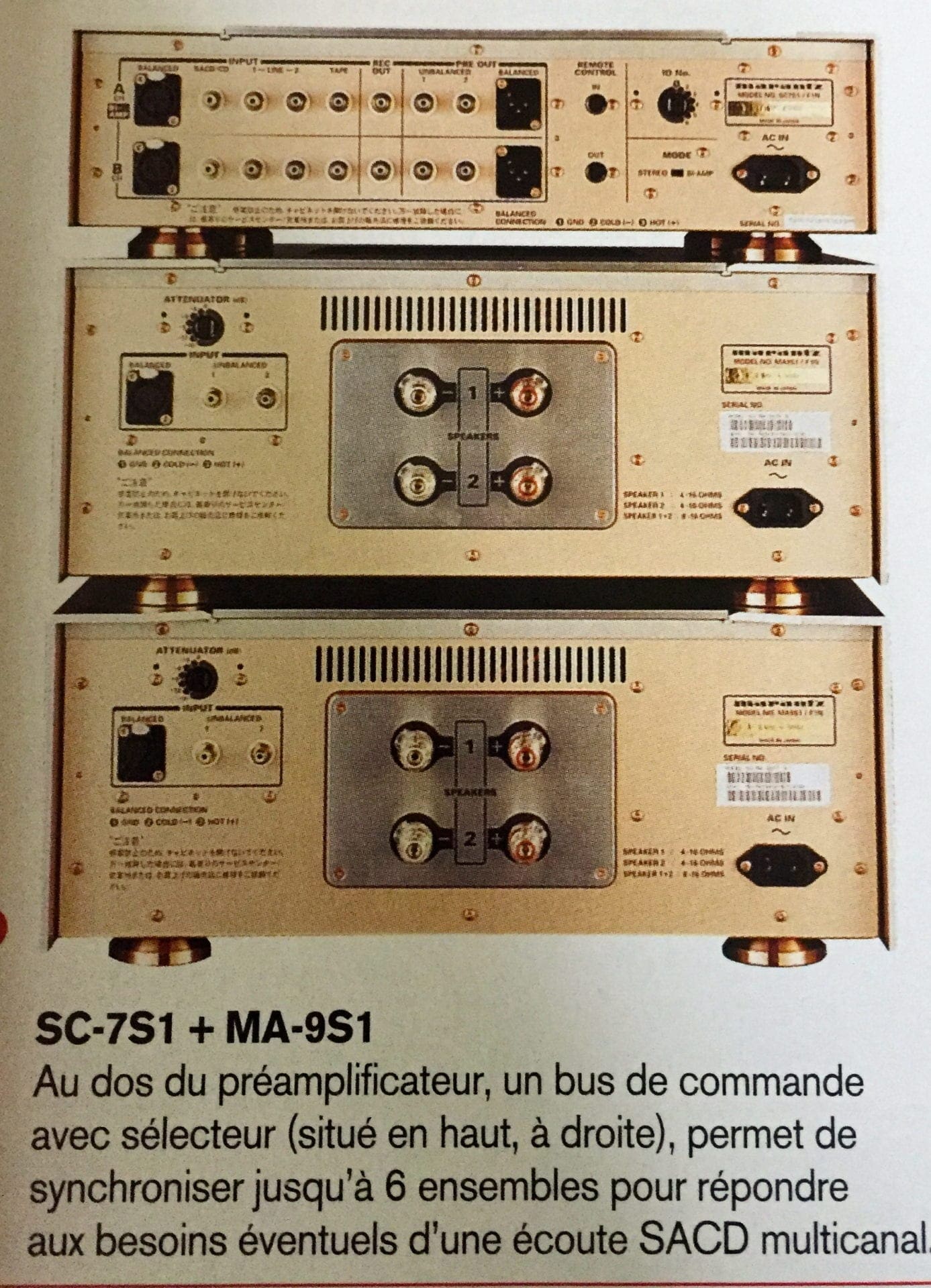 Ensemble HIFI mythique Marantz -SC-7S1 & MA-9S1 – Occasion