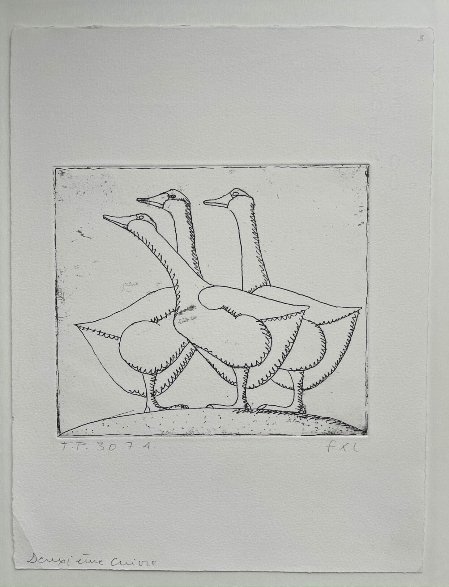 François-Xavier Lalanne – Les Trois Oies – Épreuve d&rsquo;artiste unique