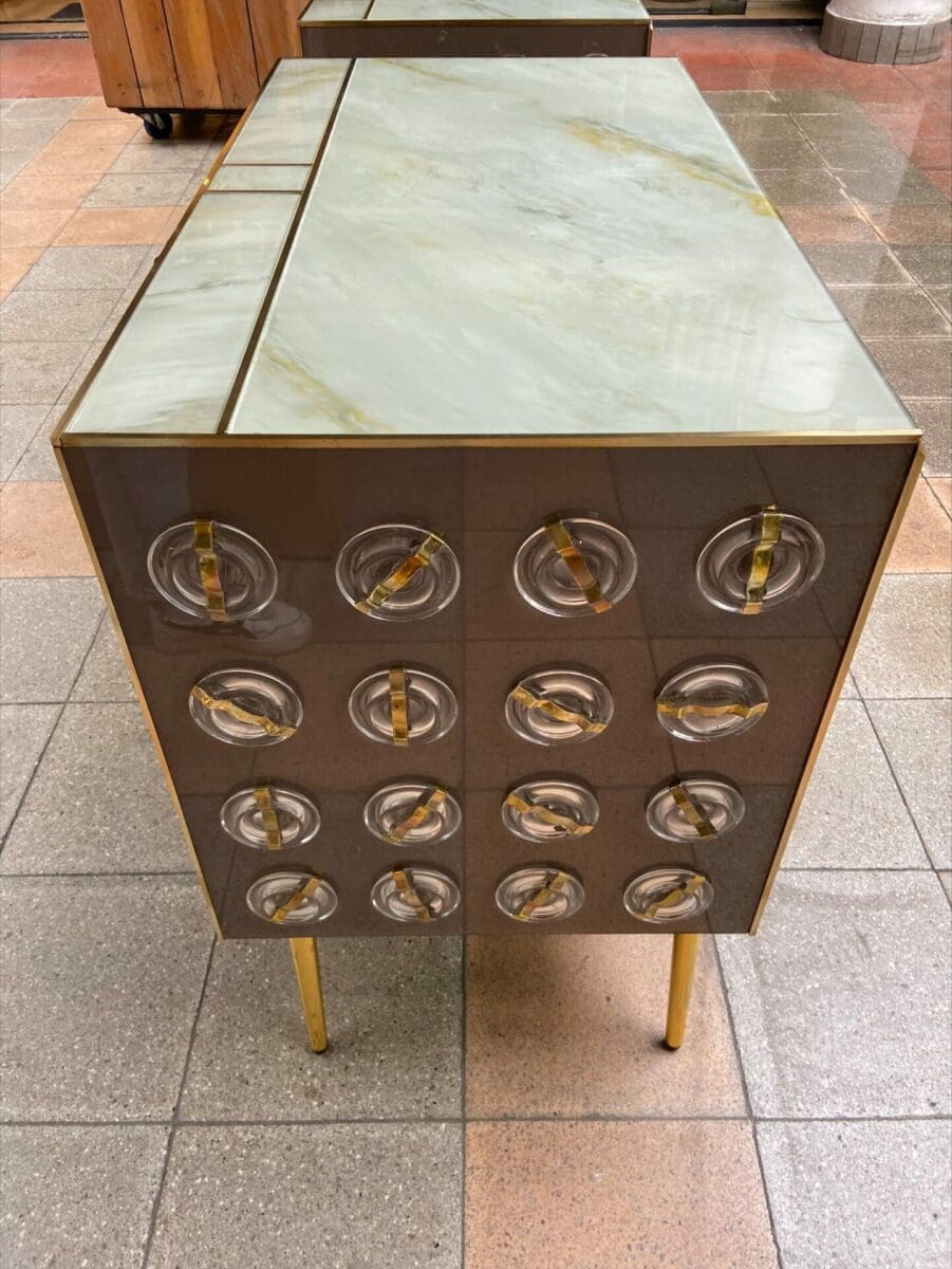 Gaetano Sciolari – Paire de buffets / cabinets verre de Murano