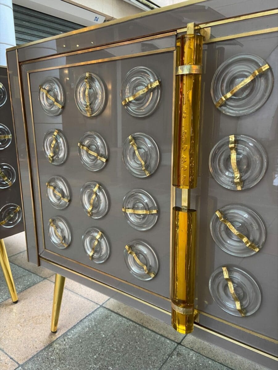 Gaetano Sciolari – Paire de buffets / cabinets verre de Murano