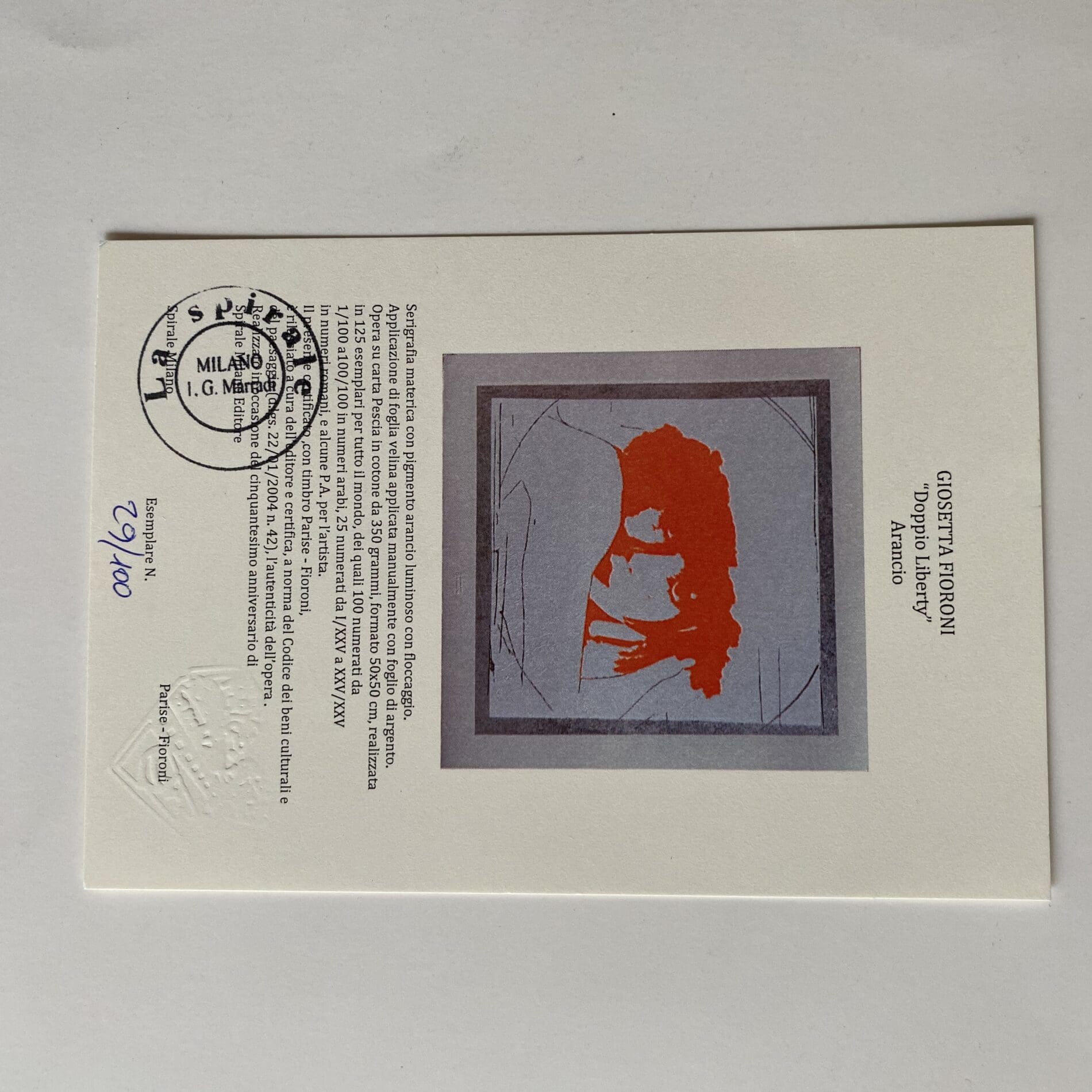 Giosetta Fioroni – Doppio Liberty Arancio (2004)