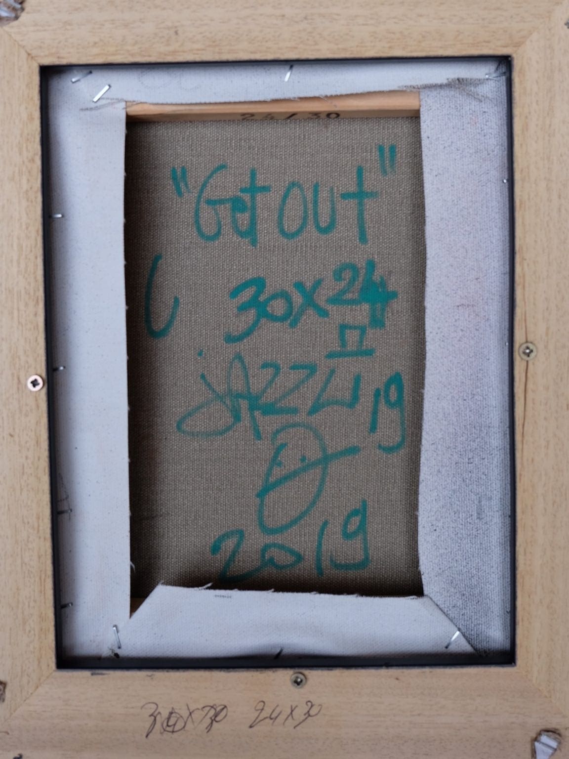 Jazzu – GET OUT, acrylique et techniques mixtes (2019)