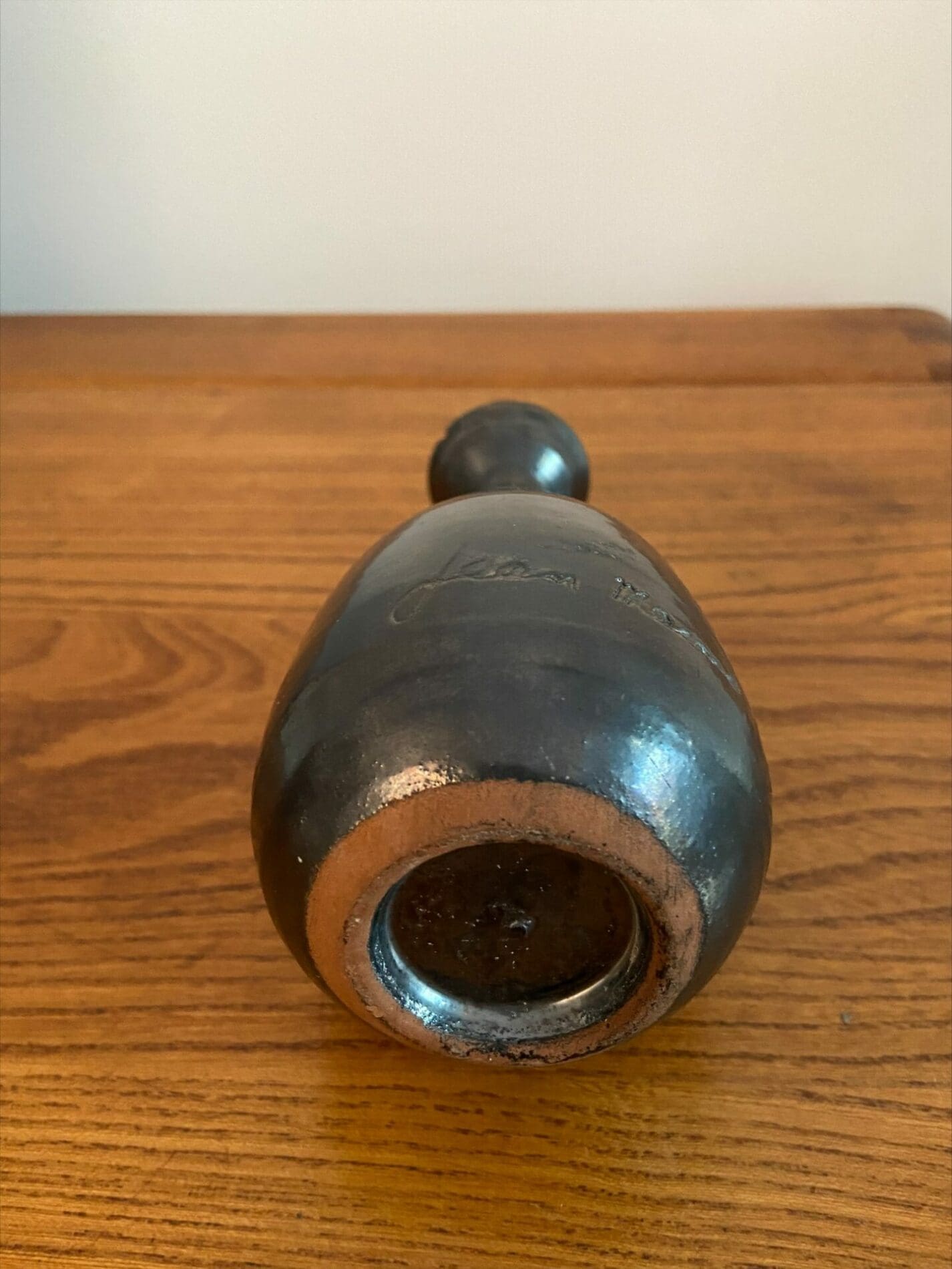 Céramiques signées Jean Marais – Fiole et Coupe Vernis Étain, Vallauris