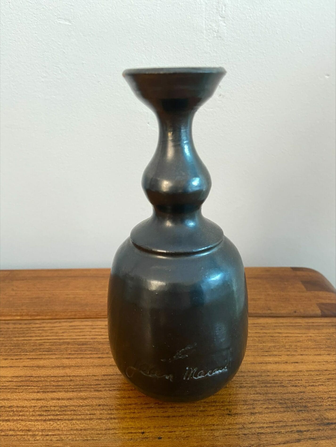 Céramiques signées Jean Marais – Fiole et Coupe Vernis Étain, Vallauris