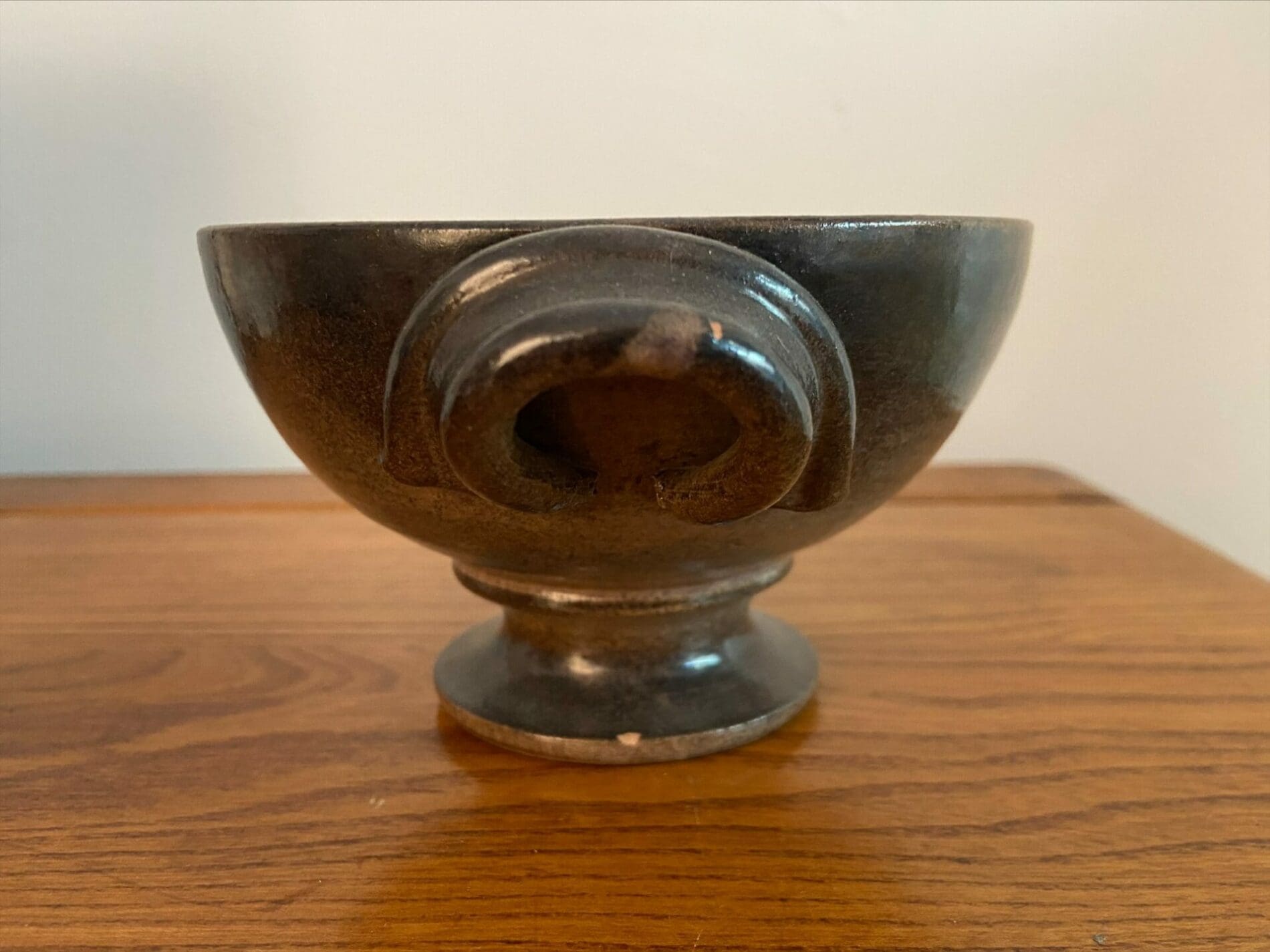 Céramiques signées Jean Marais – Fiole et Coupe Vernis Étain, Vallauris