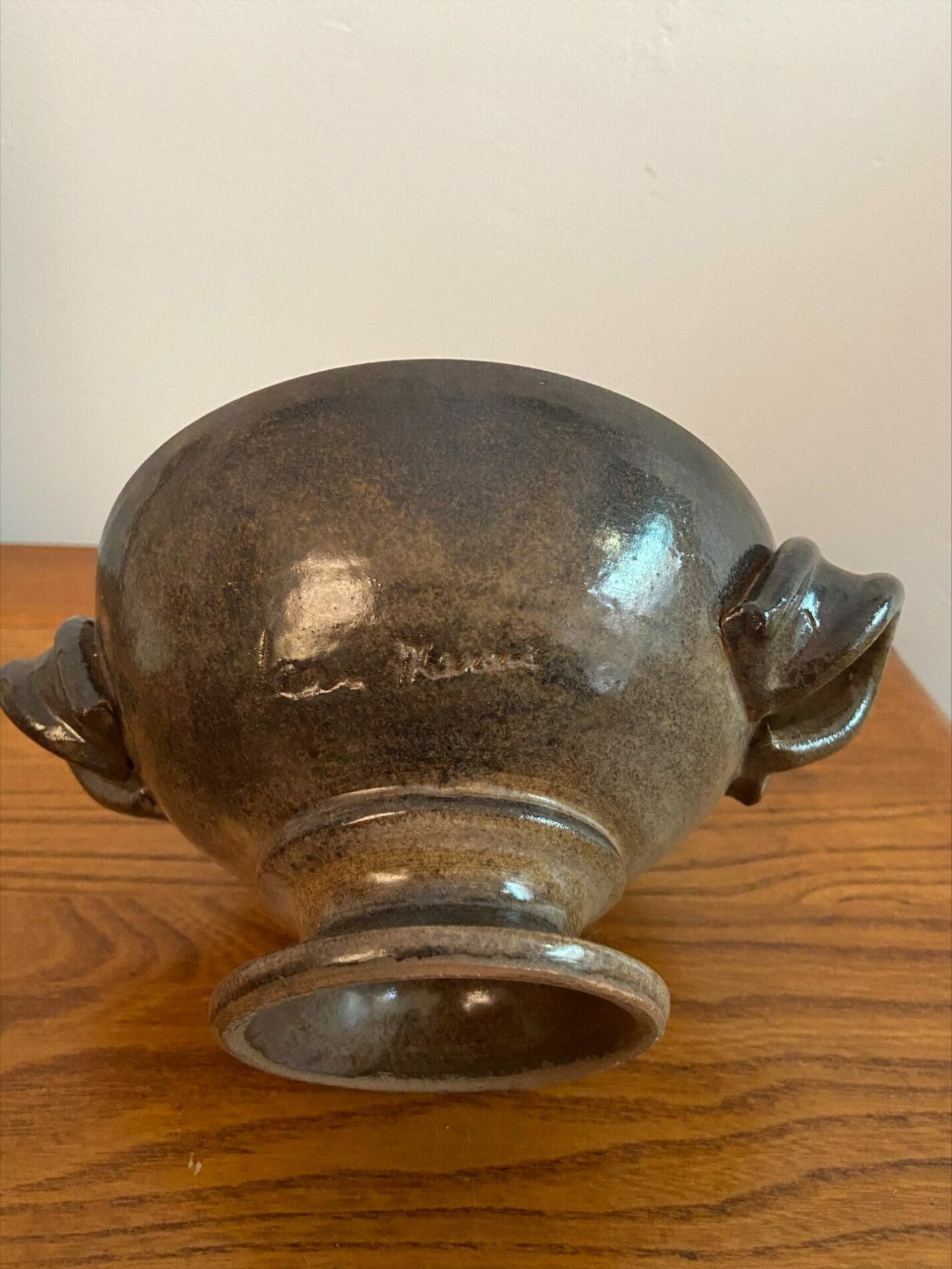 Céramiques signées Jean Marais – Fiole et Coupe Vernis Étain, Vallauris