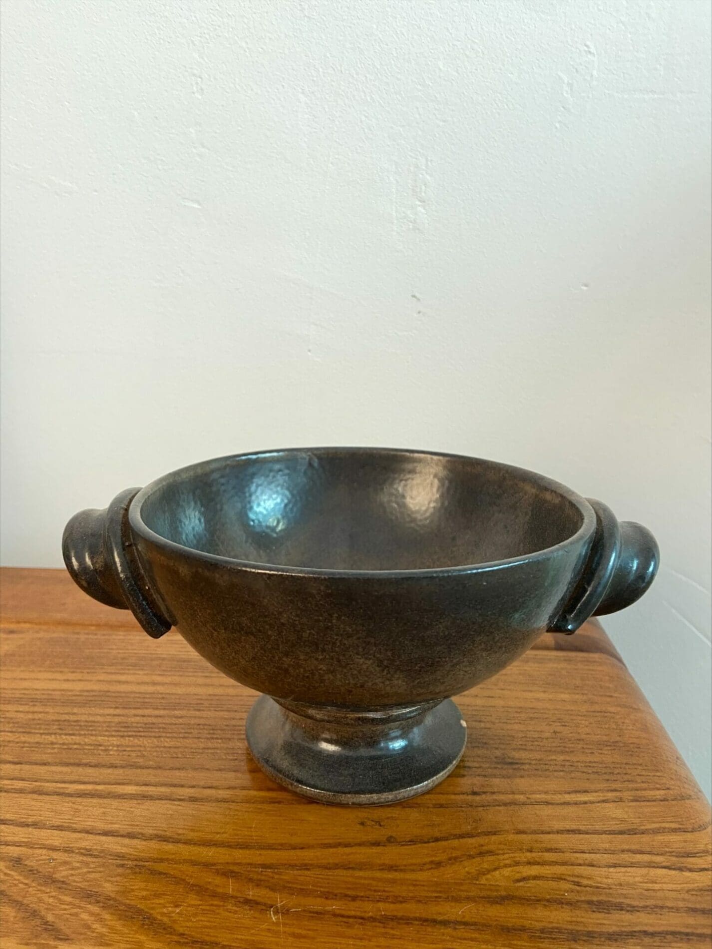 Céramiques signées Jean Marais – Fiole et Coupe Vernis Étain, Vallauris