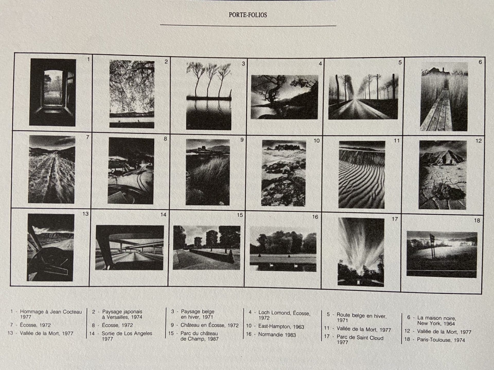 Jeanloup Sieff – Porte-folios de paysages (Édition limitée numérotée, 1988)