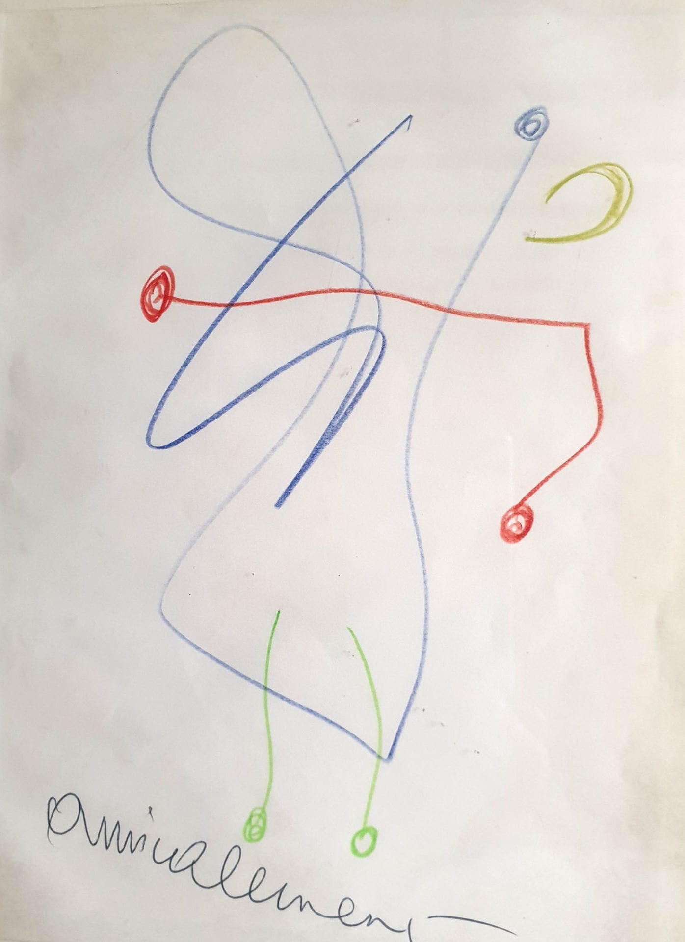 Joan MIRO – Sans Titre, 1972 – Crayons de couleur sur papier