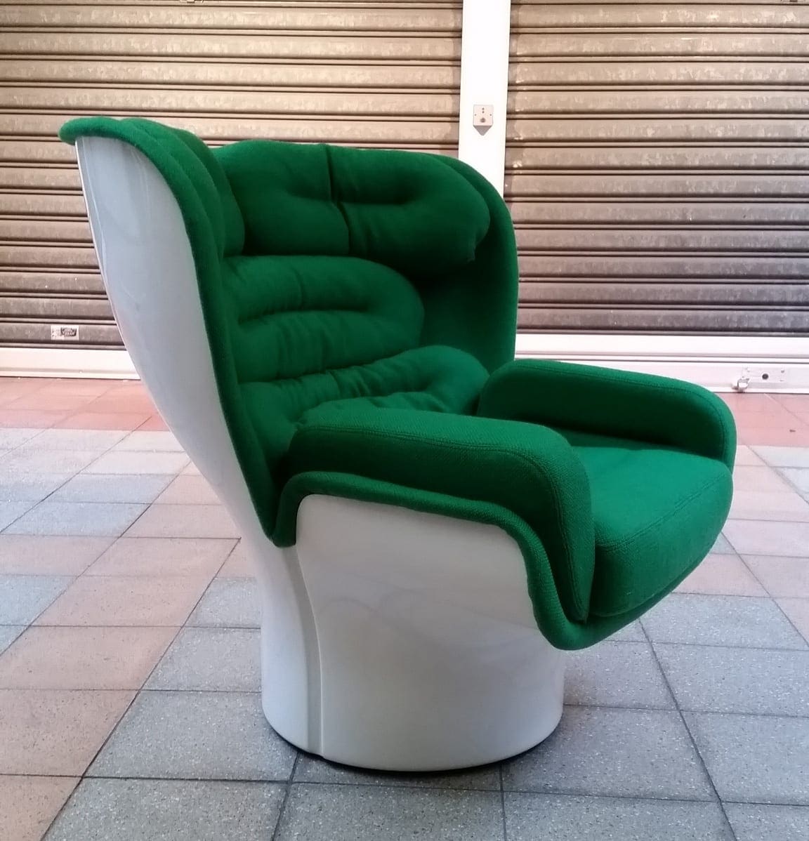 Fauteuil ELDA vert Vintage par Joe Colombo | Édition Comfort 1970
