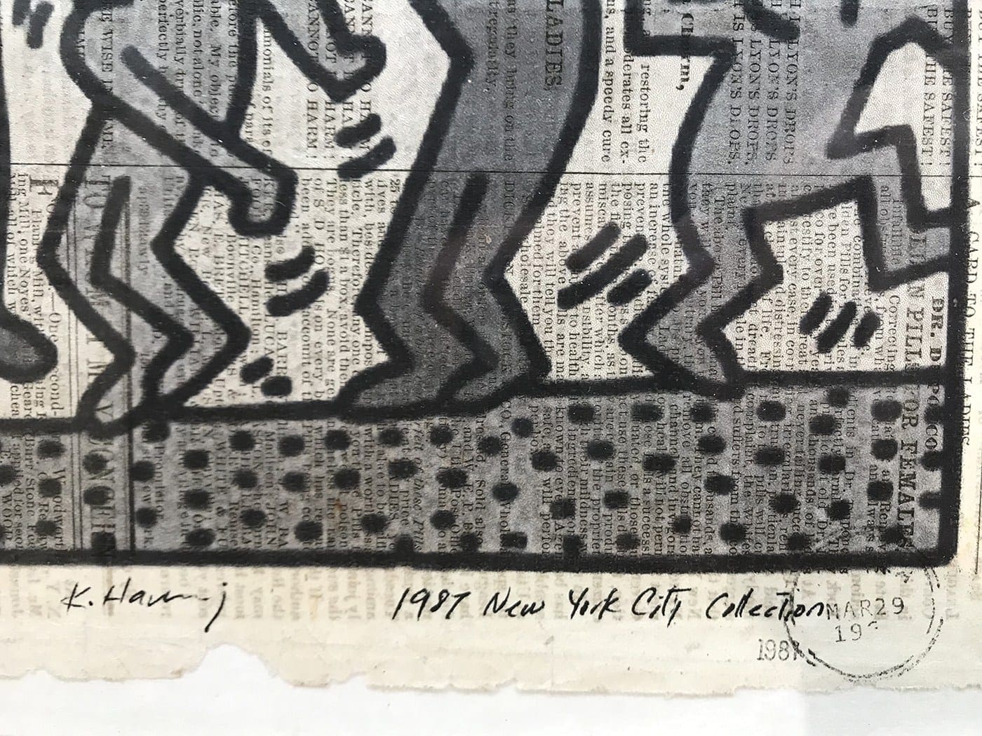 Keith HARING – New York City collection, 1981, dessin au feutre signée