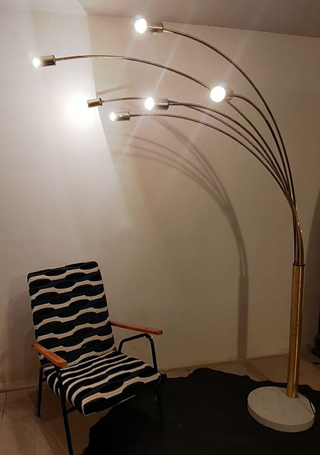 Lampadaire de parquet design italien, circa 1975