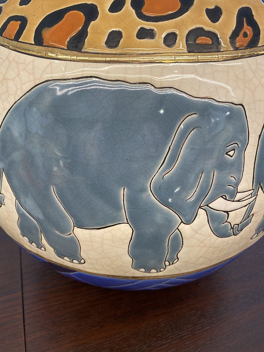 Longwy – Vase Boule Kenya circa 1995