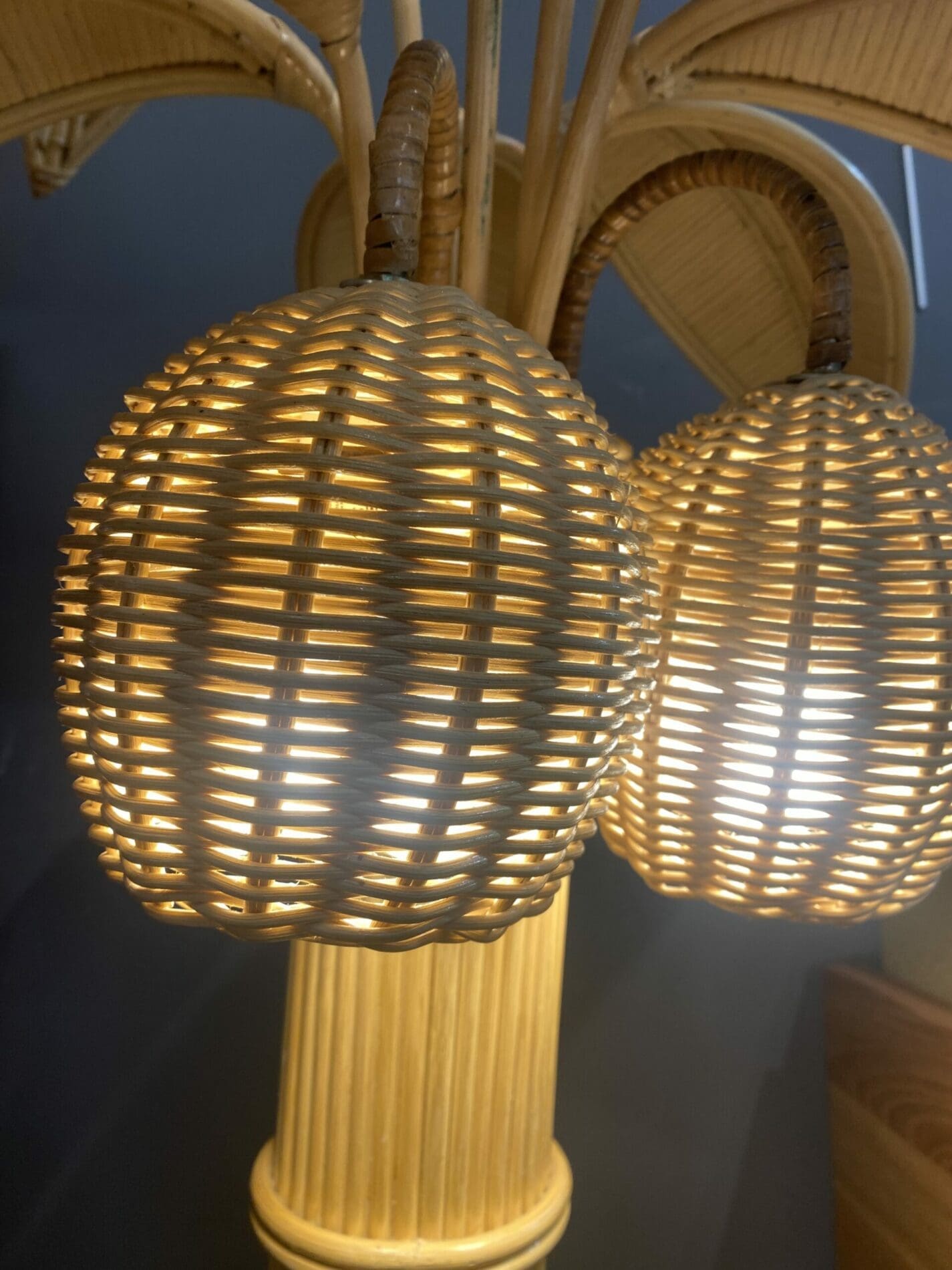 Mario Lopez Torres – Lampe de parquet Palmier en bambou – Occasion