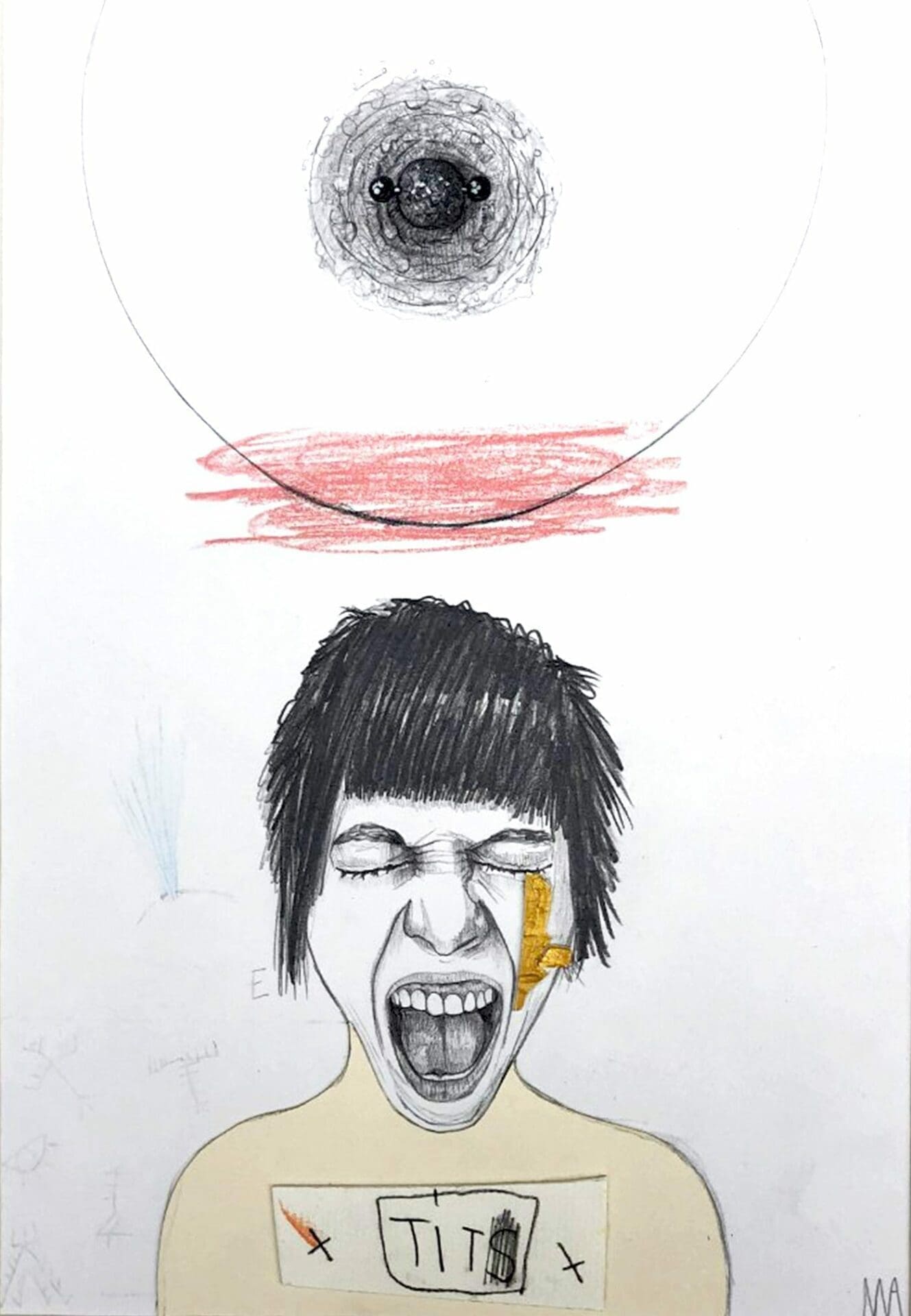 Mateo Andrea – Tit, 2017 – Dessin Graphite et Collage Mateo Andrea – Tit, 2017 – Dessin Graphite et Collage