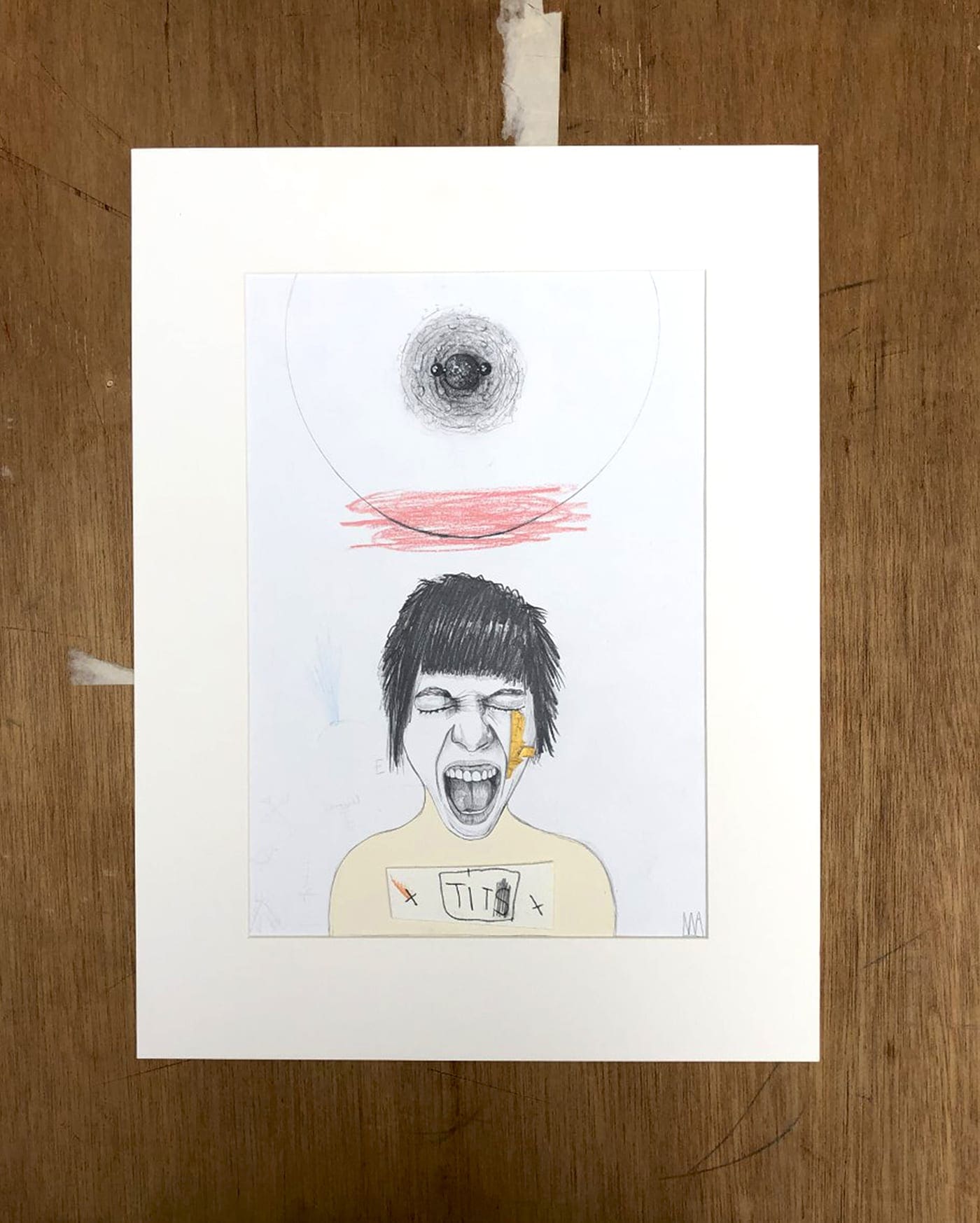 Mateo Andrea – Tit, 2017 – Dessin Graphite et Collage