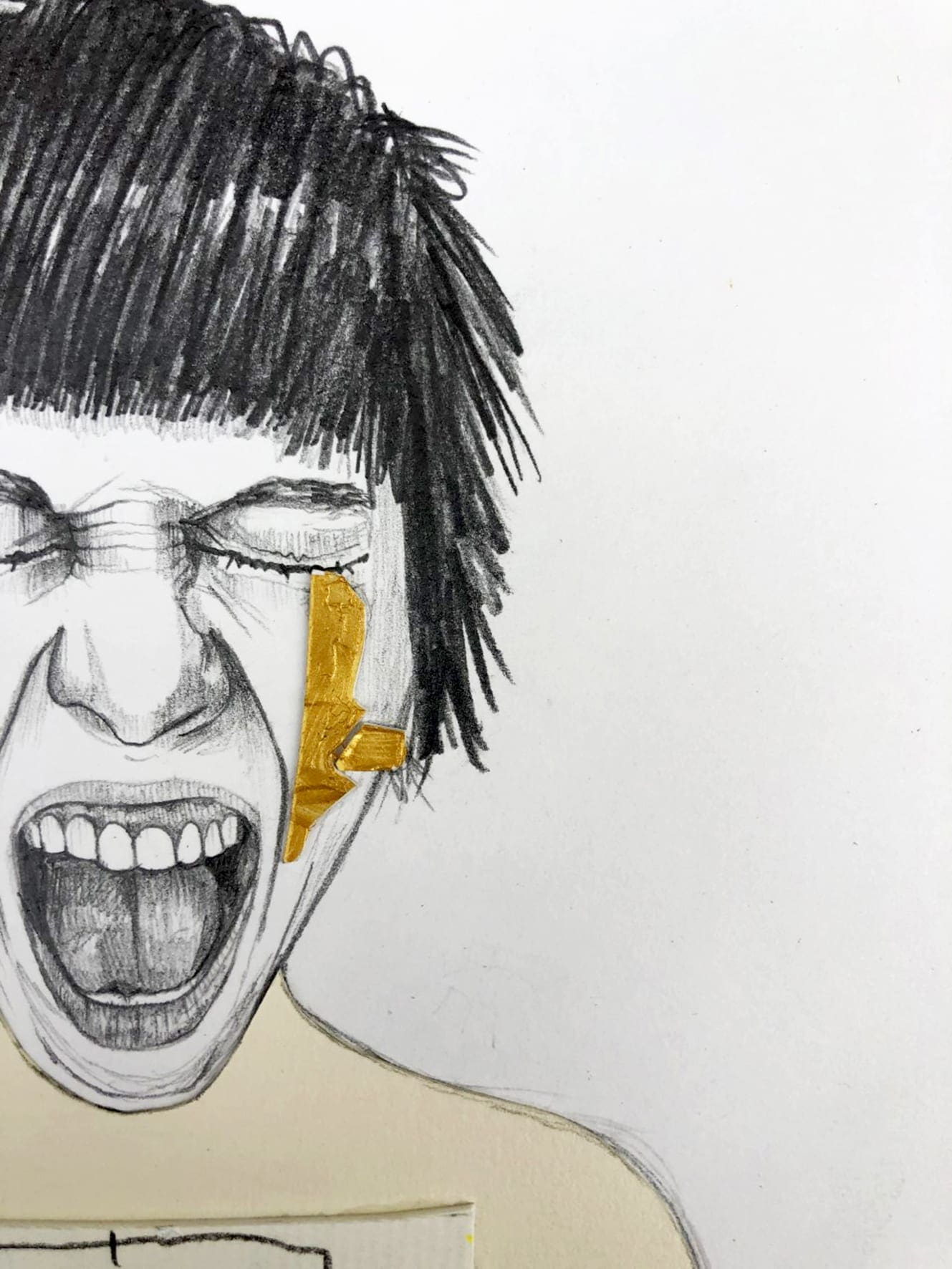 Mateo Andrea – Tit, 2017 – Dessin Graphite et Collage