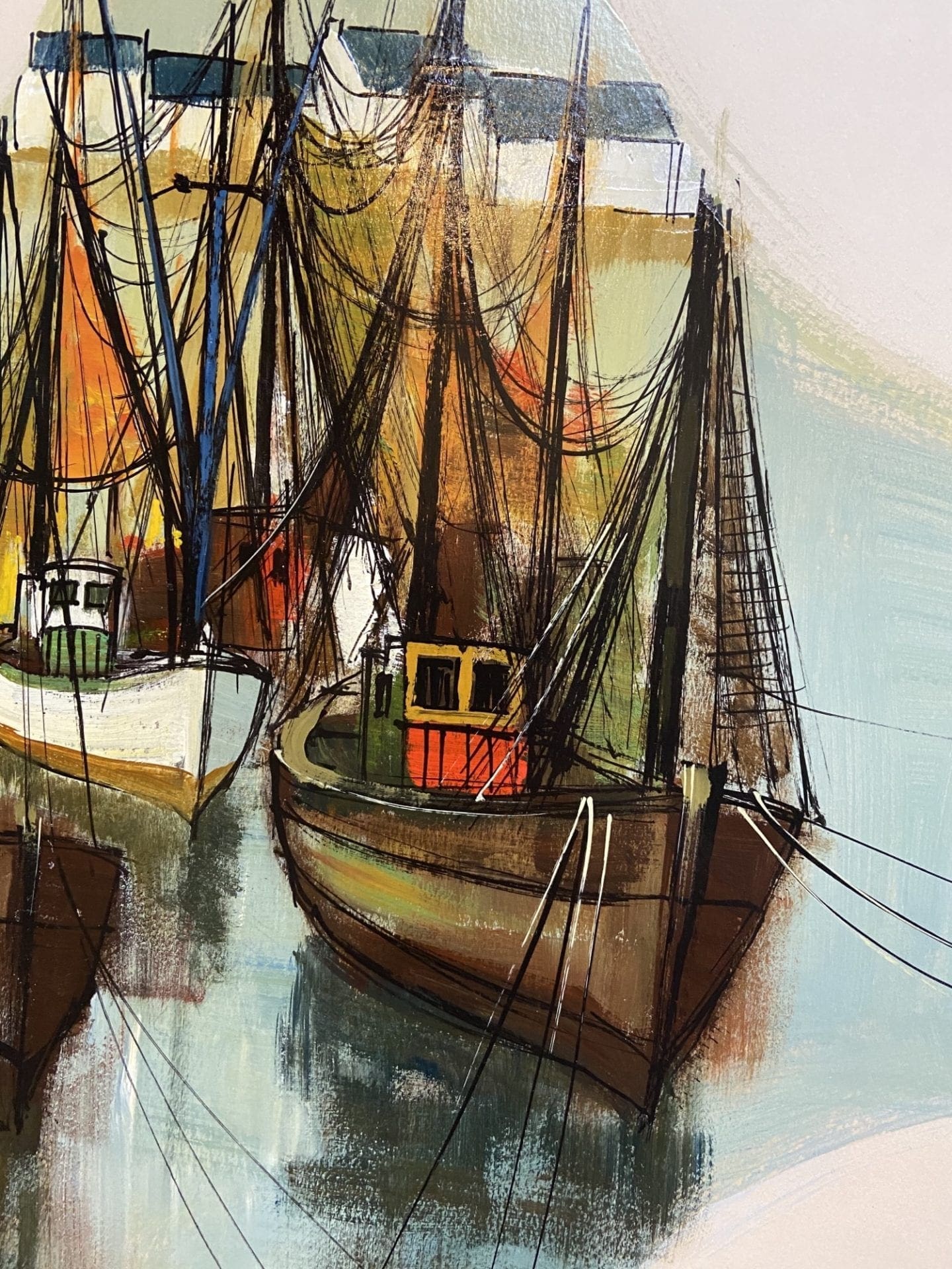 Maurice Lemaître – Sortie de port, acrylique circa 2000