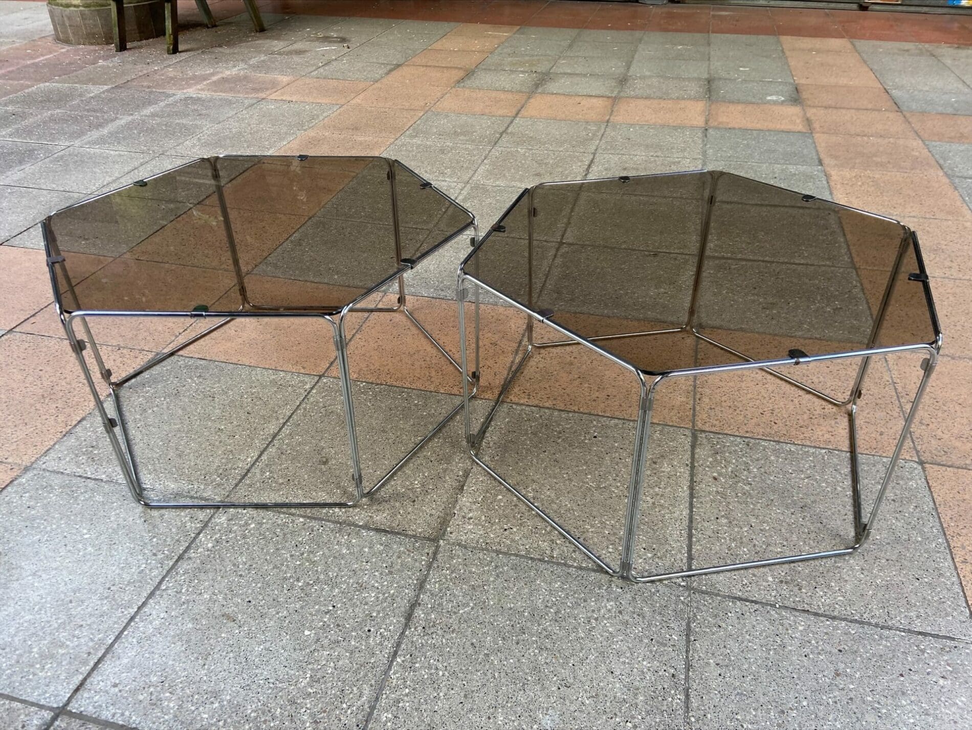 Max Sauze – Ensemble de 3 tables basses / bouts de canapé