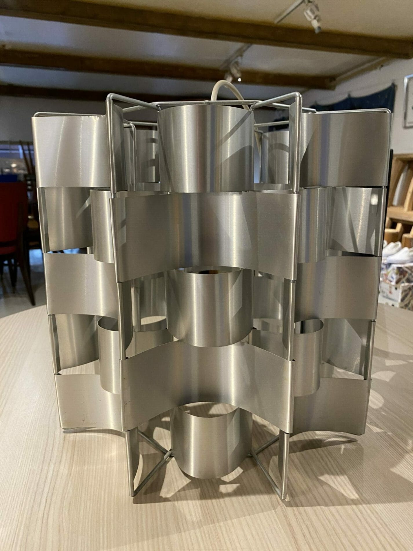 Lustre Max Sauze en aluminium, design sculptural circa 1975