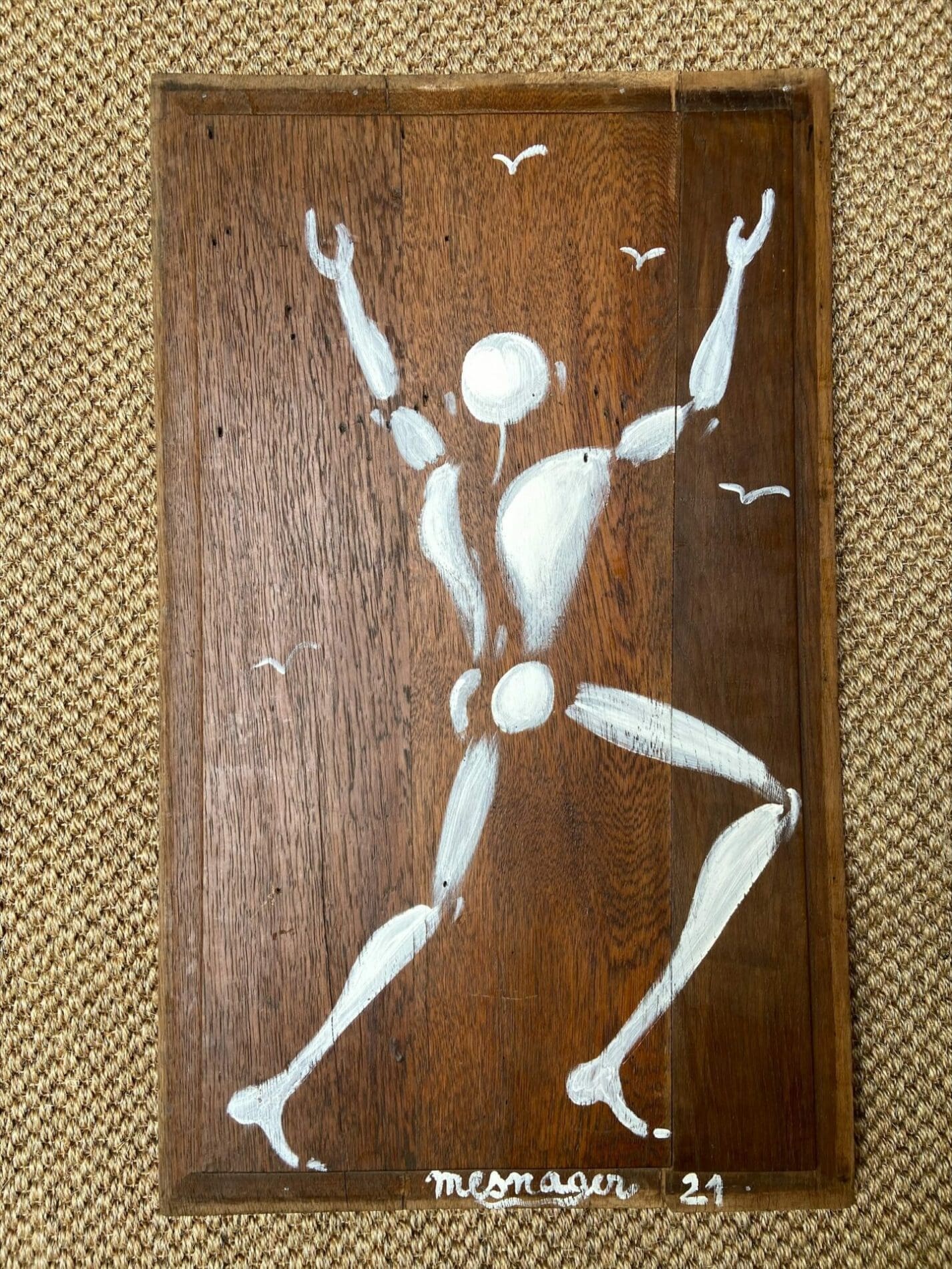 Mesnager – L&rsquo;Homme en blanc – Gouache sur bois (2021)