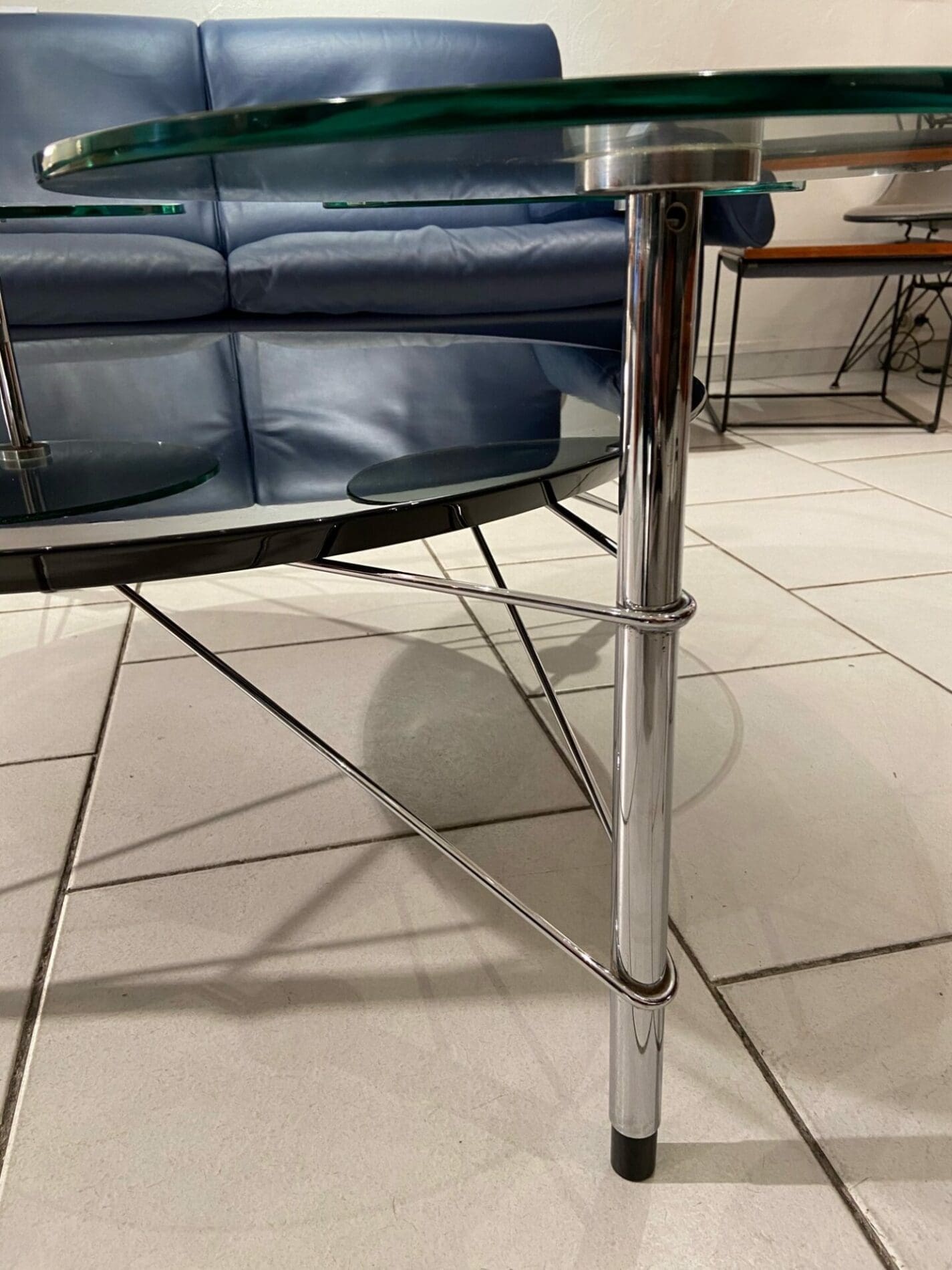 Michel Boyer – Table verre noir Roche Bobois