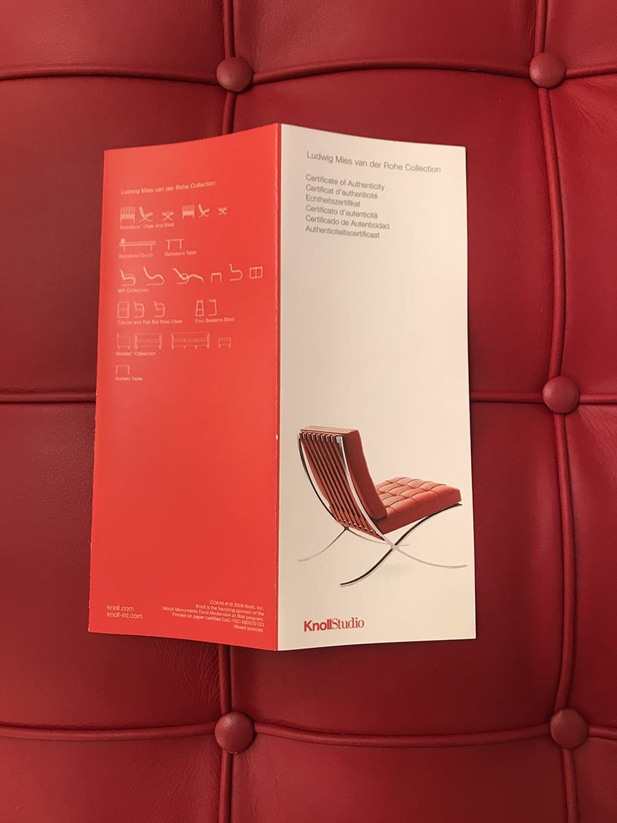 Daybed Barcelona Rouge Mies van der Rohe, édition Knoll
