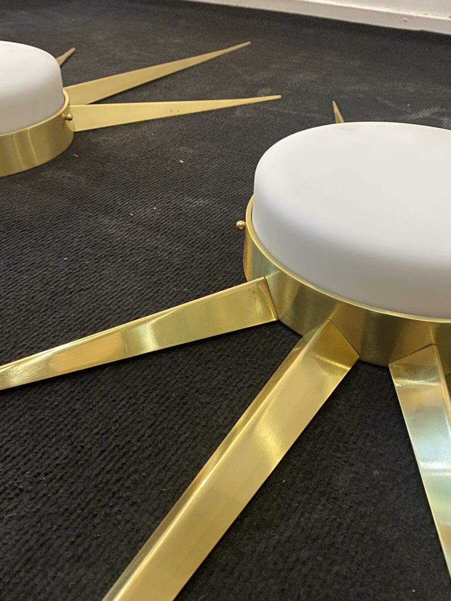 Paire d&rsquo;appliques modernistes à étoile Murano, circa 1970