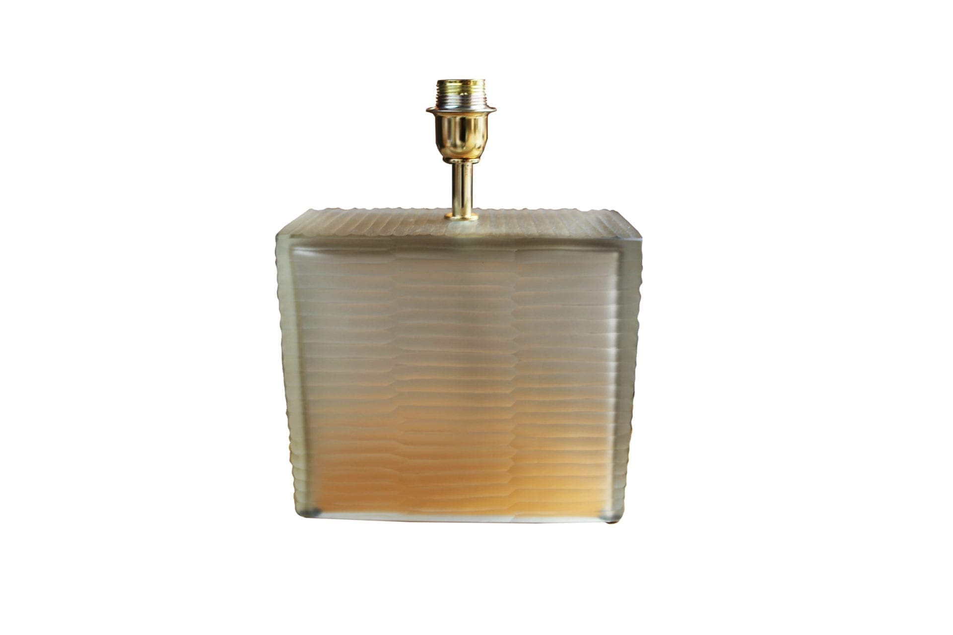 Paire de lampes cube en verre de Murano ambré, Italie 1990