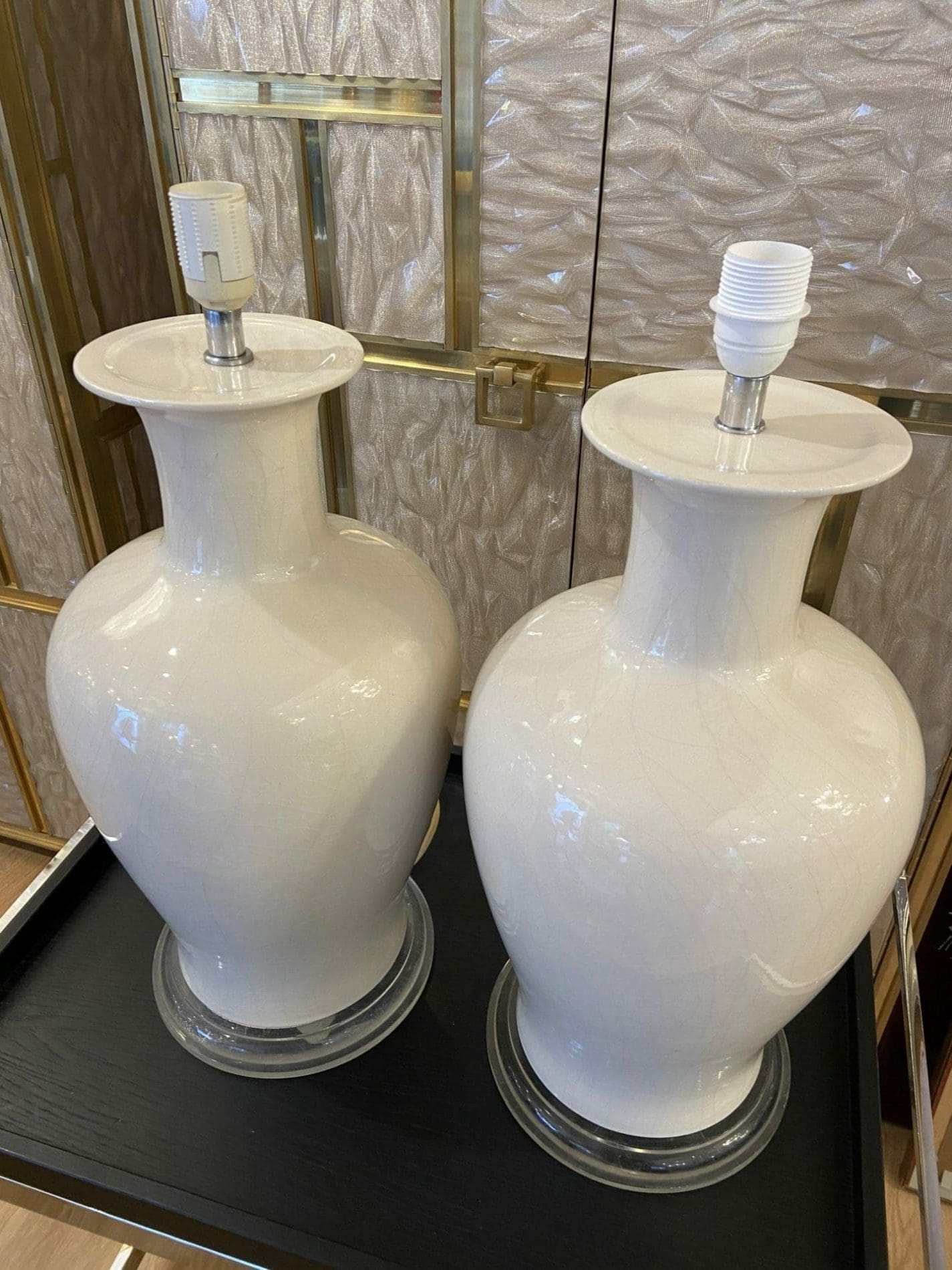 Paire de Lampes en Céramique Craquelée – Circa 1980