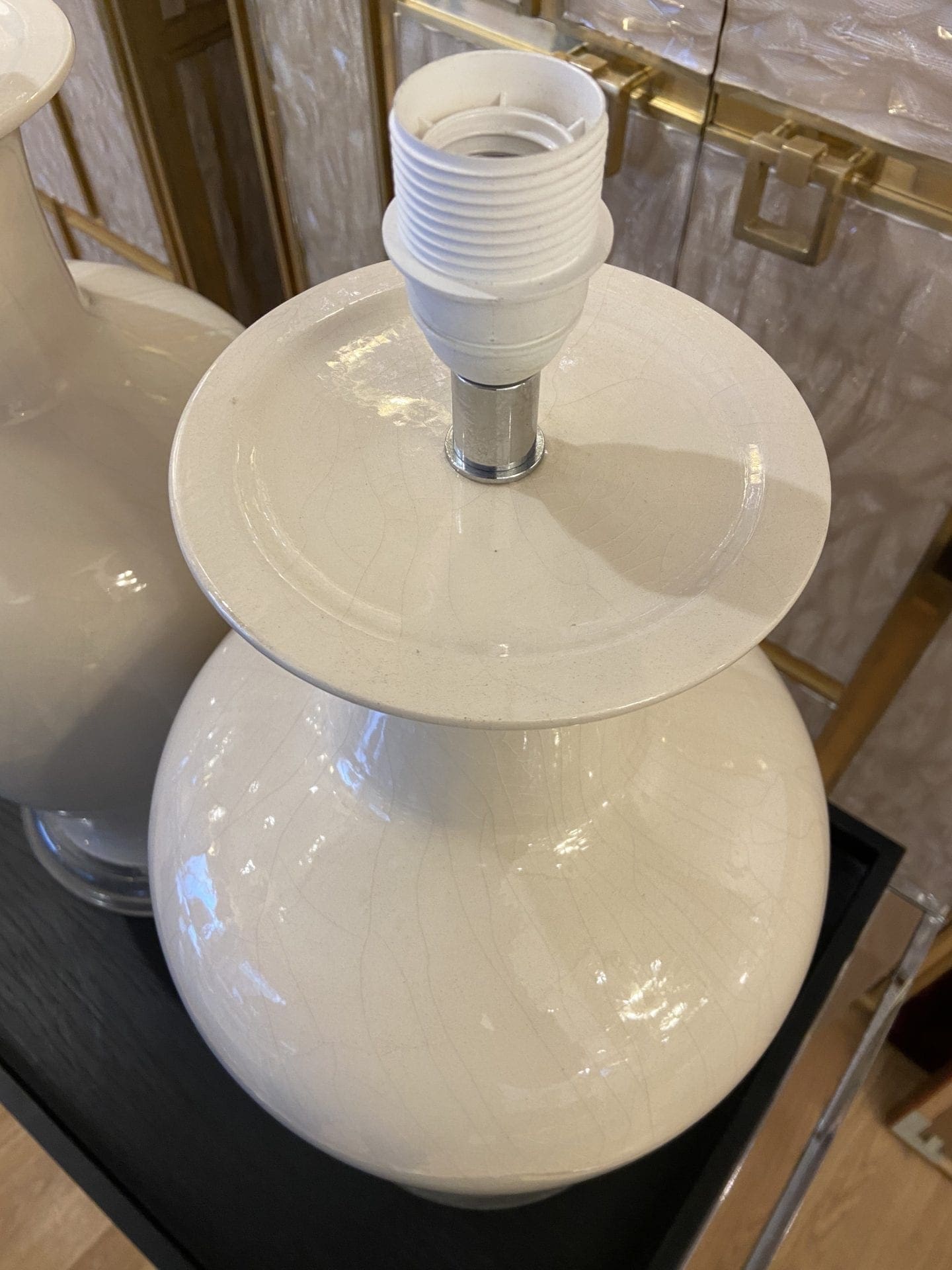 Paire de Lampes en Céramique Craquelée – Circa 1980