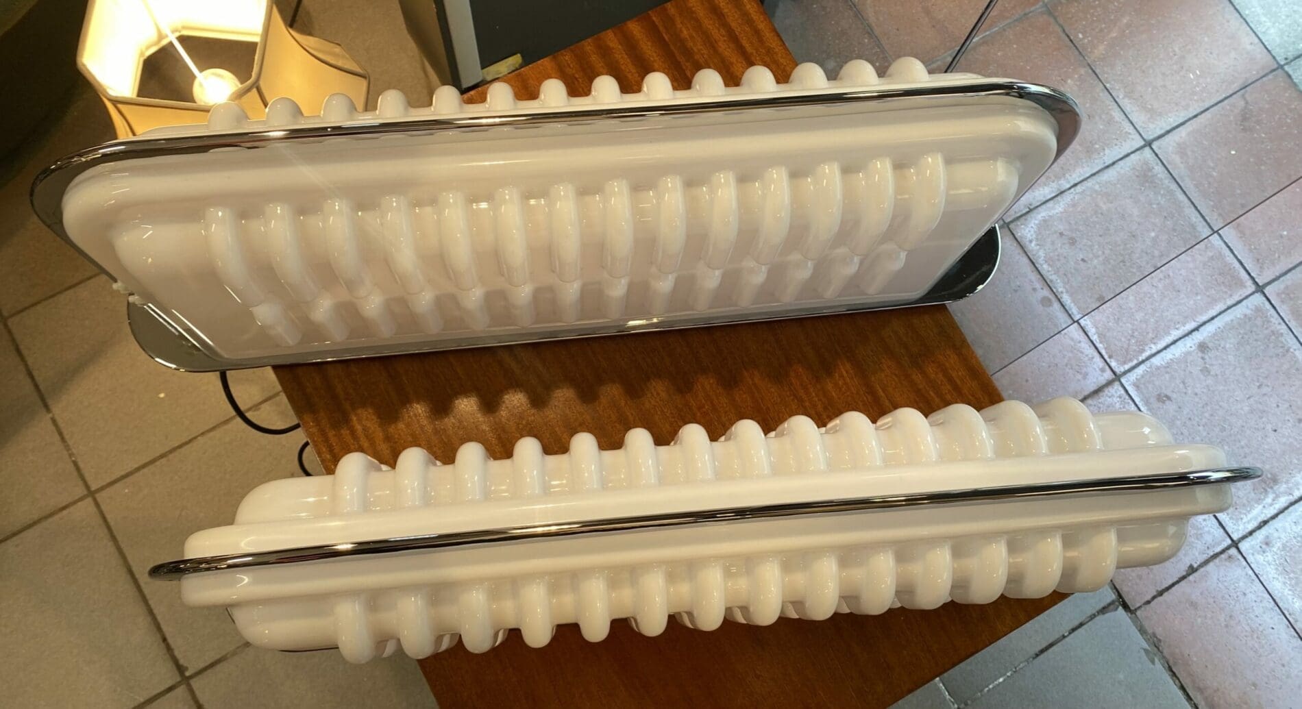 Paire de lampes Elledue Fiberglas par Ettore Sottsass pour Poltronova, Italie, 1970s