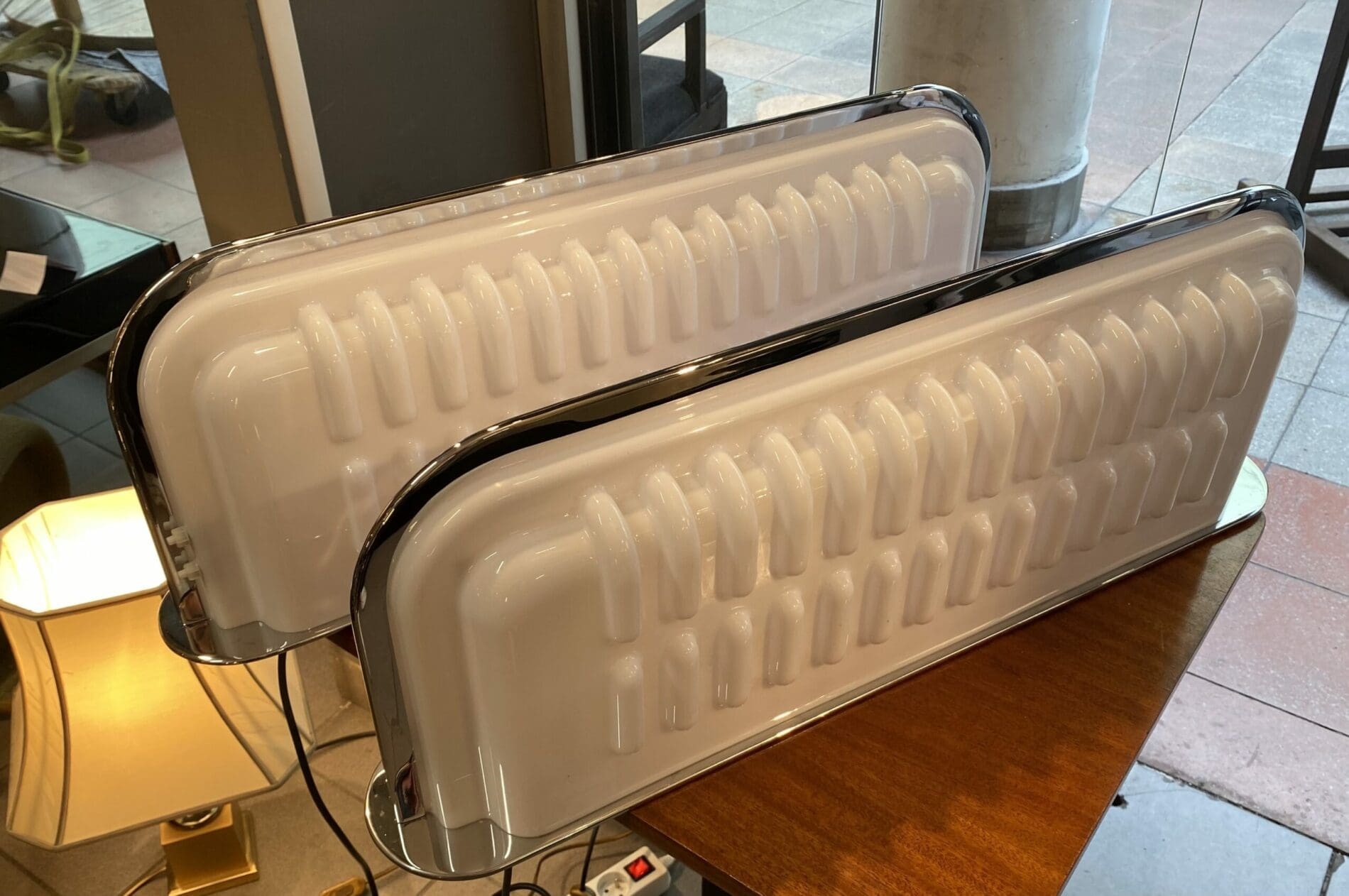 Paire de lampes Elledue Fiberglas par Ettore Sottsass pour Poltronova, Italie, 1970s