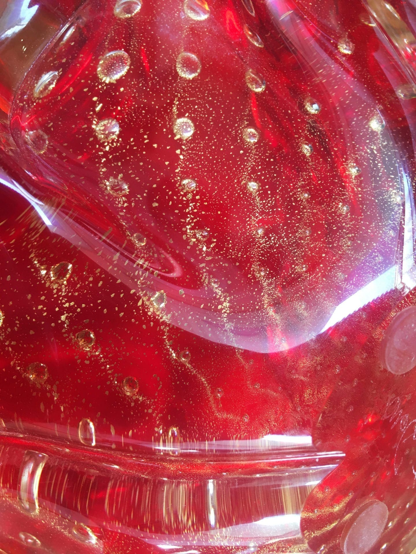 Paire de vides-poches en verre de Murano rouge