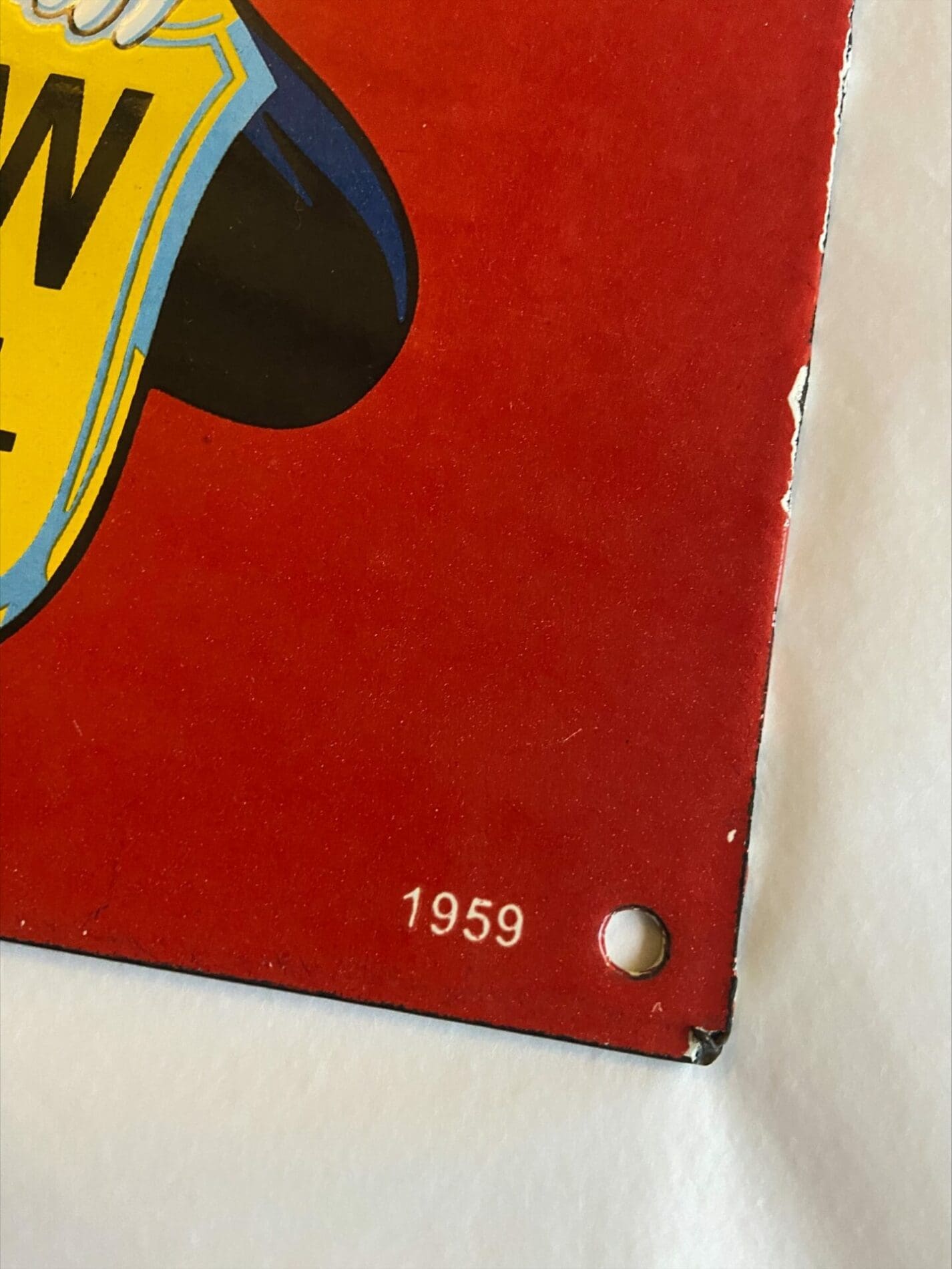 Pancarte émaillée « Slow School Zone » Coca-Cola Coke Cop, 1959